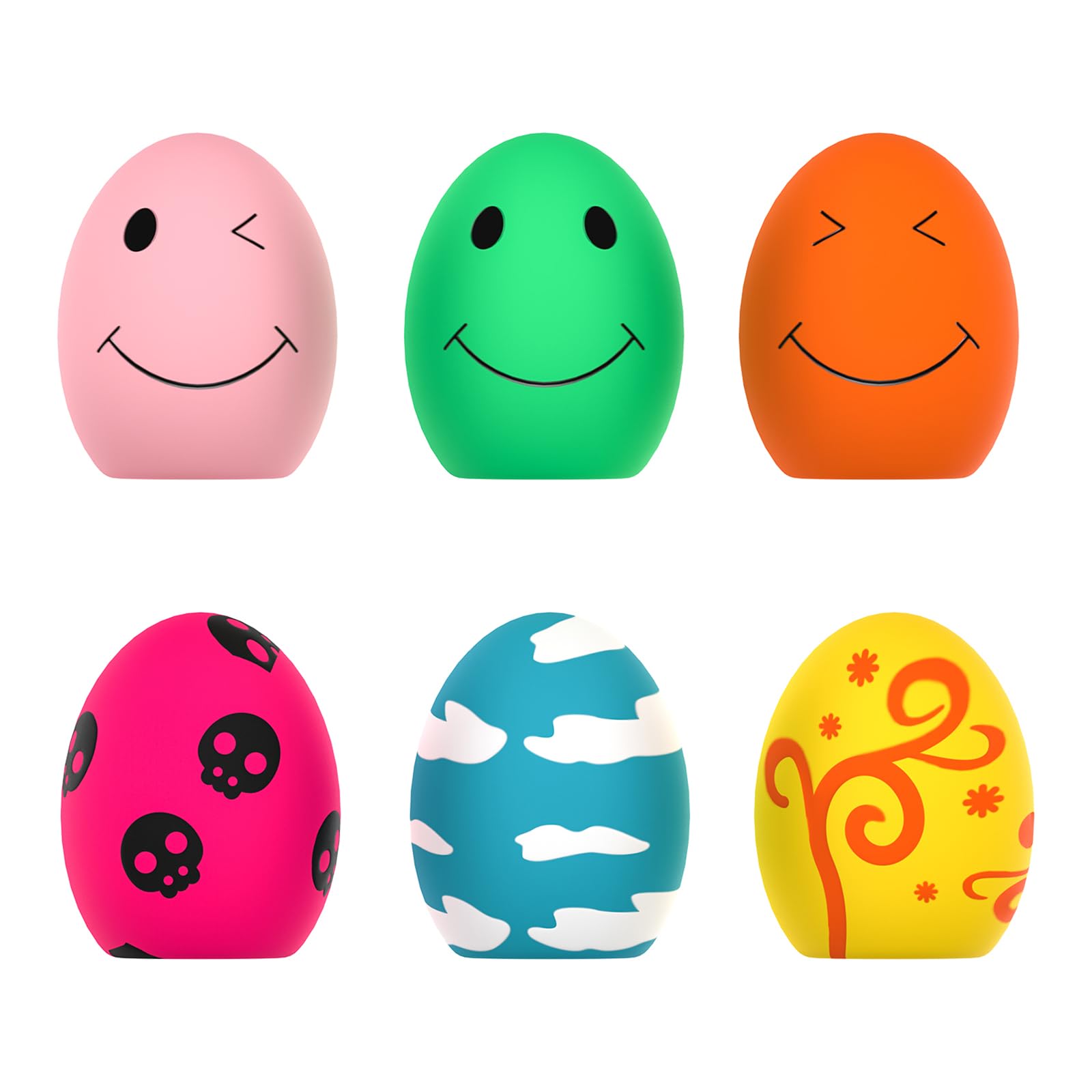 Schitec Squeaky Dog Toys, [6 Pack] Puppy Toy Soft Bouncing Egg Balls With Squeaker, Interactive Latex Rubber Pet Ball For Puppies Small Breed