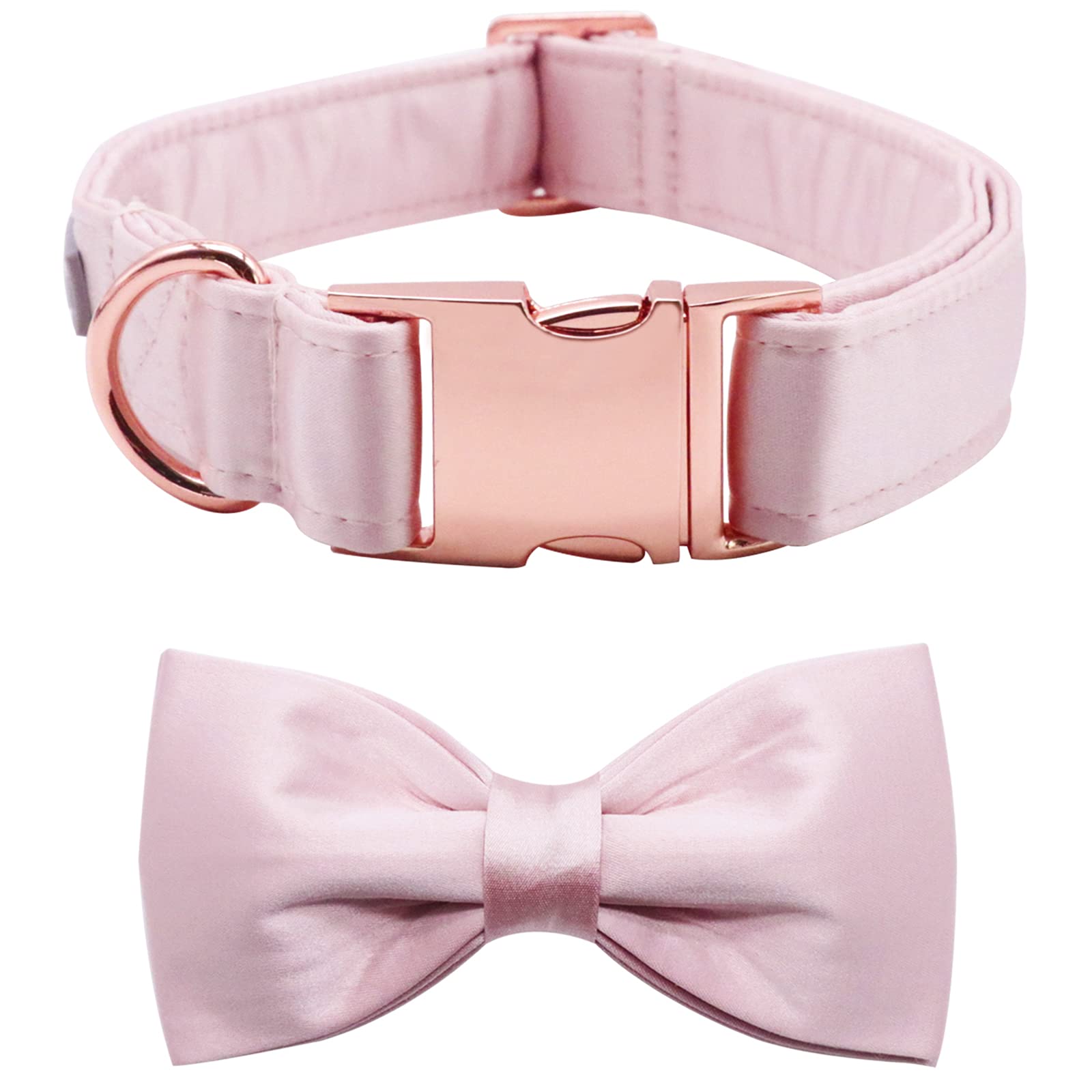 Lionet Paws Bowtie Dog Collar - Comfortable Silk Girl Dog Collar With Detachable Bow Tie For Xlarge Dogs, Neck 16-26 Inches