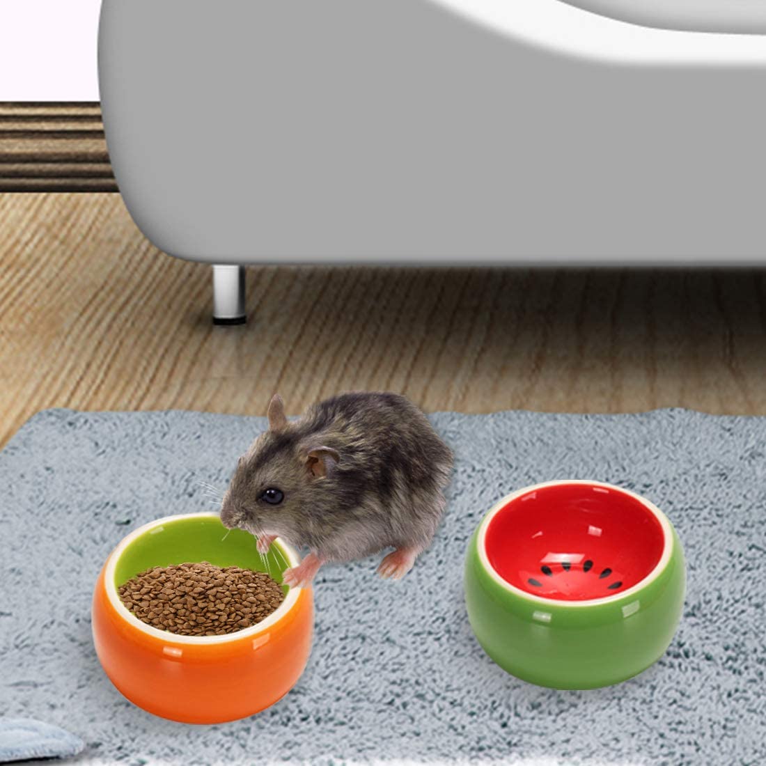 Hamiledyi Hamster Bowl,Ceramic Food Water Feeding Dish for Guinea Pigs Gerbil Mouse Rat Chinchilla Hedgehog Sugar Glider