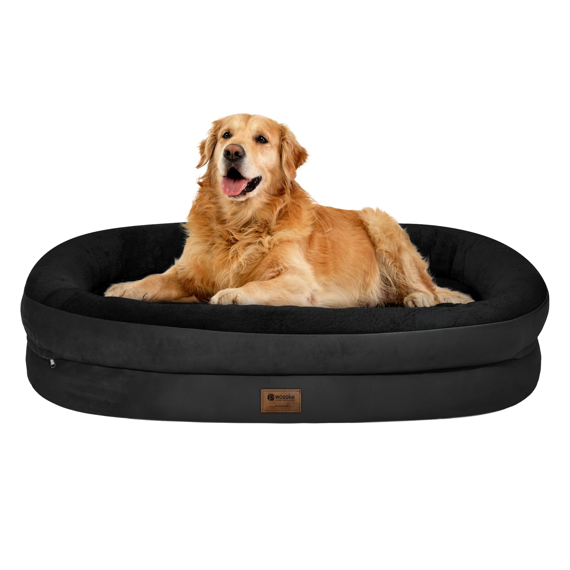 Orthopedic Washable Large Dog Bed: Memory Foam Waterproof Pet Bed with Bolsters - Removable Washable Cover for L XL XXL Large Si