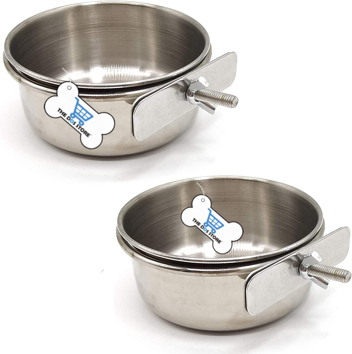 The Dds Store Stainless Steel Dog Bowl Removable Hanging Food Water Pets Cage Coop Cup Large Cat Puppy Birds Food Bowl850 Ml (P
