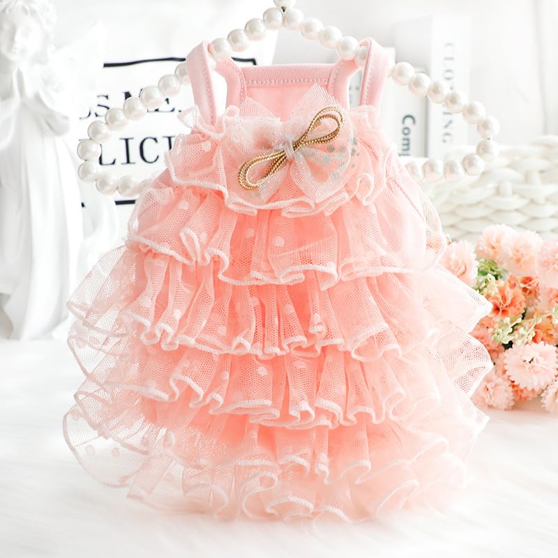 Aza Dog Wedding Dresses For Small Dogs Lolita Clothes Princess Skirt Cat Costume Lace Star Pet Girl Cute Coat Outfits Summer Cos