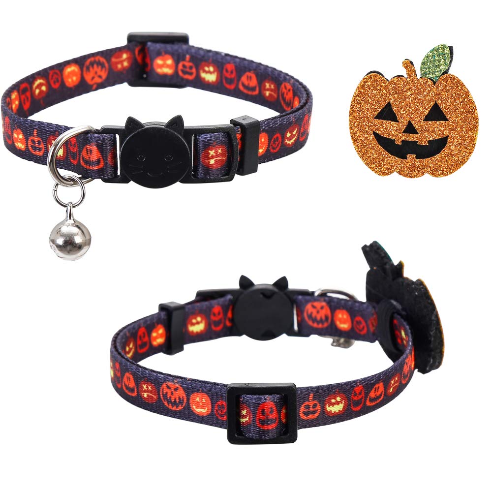 Lamphyface 3 Pack Halloween Cat Collar With Bell Breakaway Adjustable