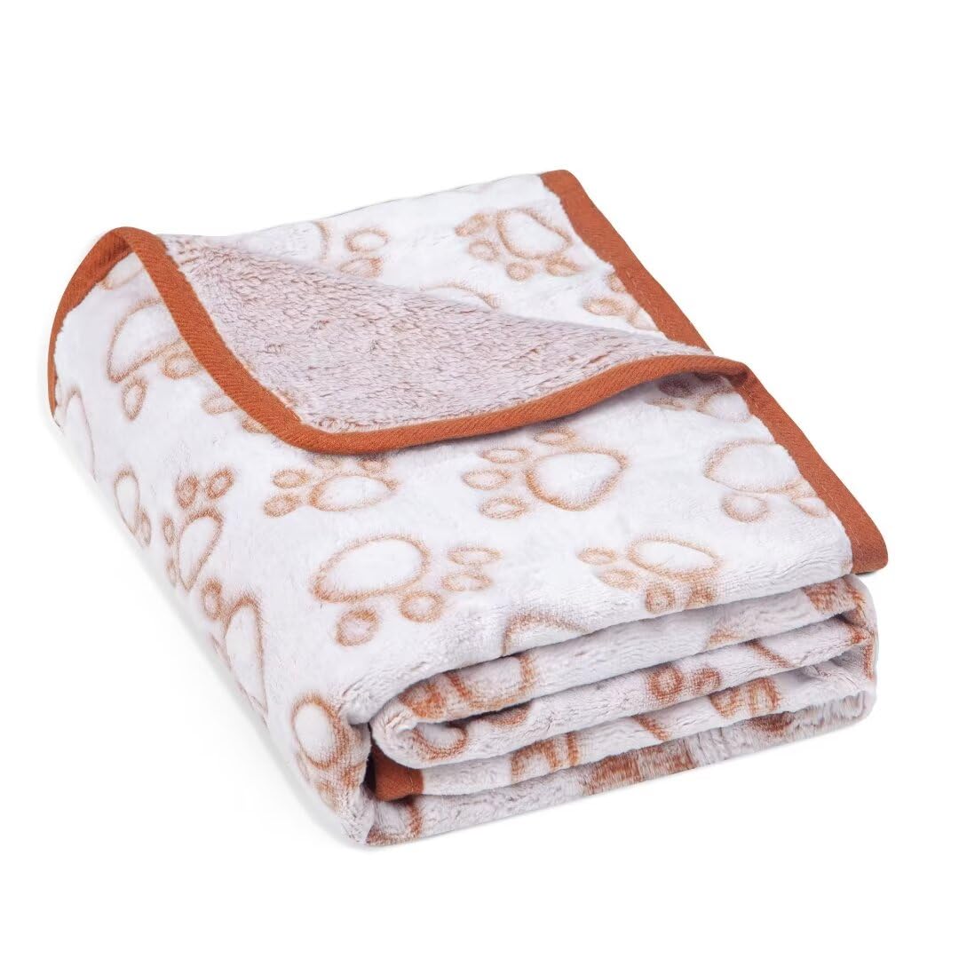 Stuffed Premium Soft Dog Blanket, Brown Flannel Fleece Blanket For Small Medium Dogs, Pet Puppy Blankets Gift For Kitten Cat, Cu