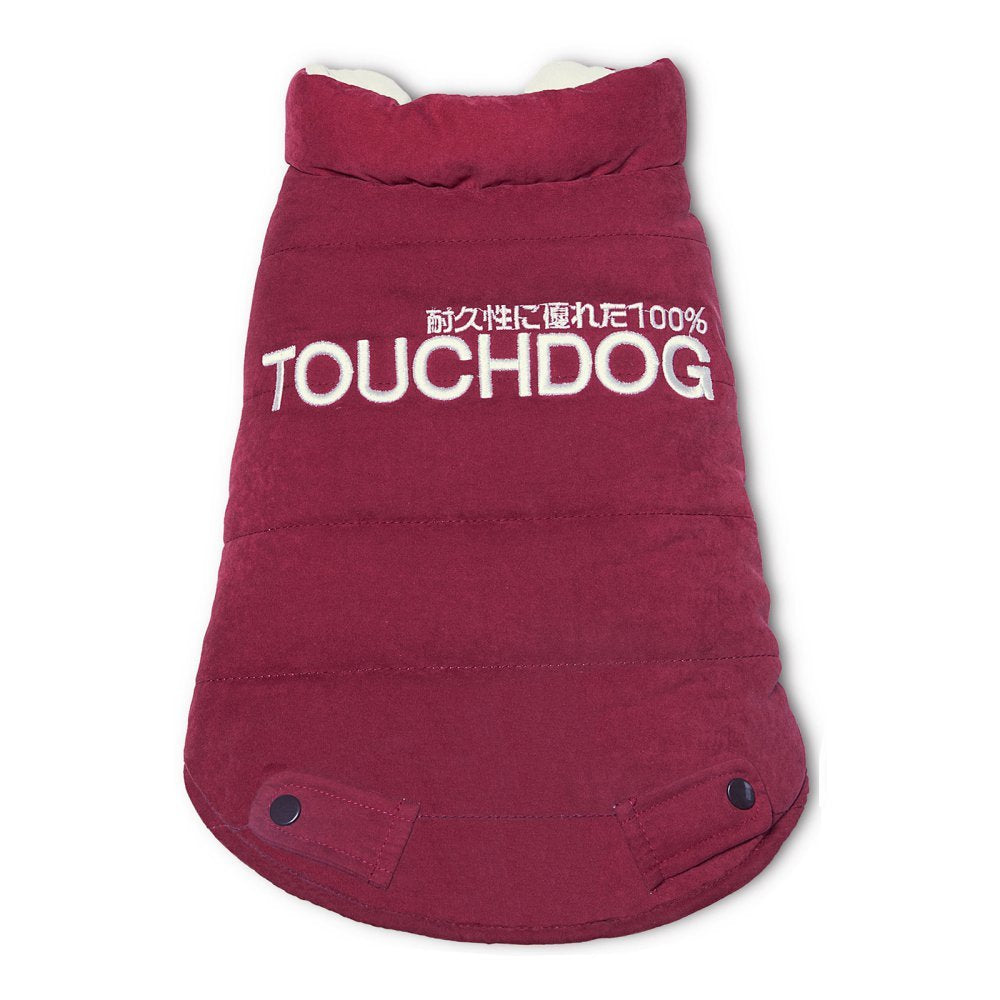 TOUCHDOG Waggin Swag Fashion Designer Reversible 3M Insulated Pet Dog Coat Jacket, X-Small, Pink / White