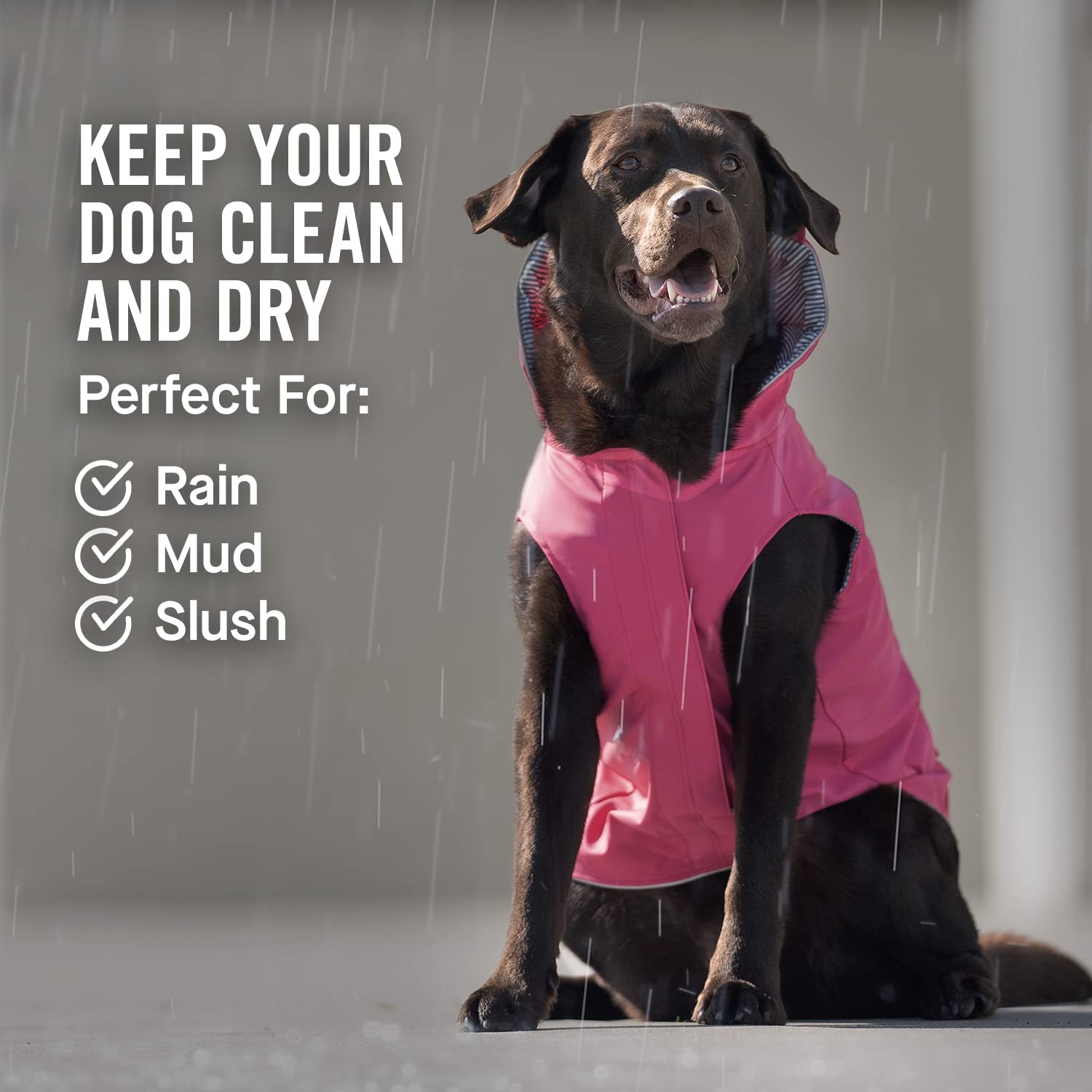 Canada Pooch Dog Slush Suit Dog Bodysuit For Rain And Snow Full Body Dog Suit Water-Resistant Dog Onesie (Pink, 12 (11-13'' Back
