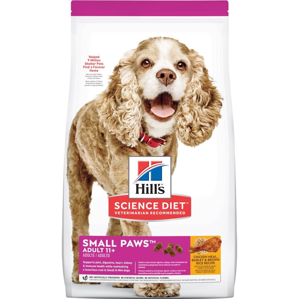 Hills Science Diet Small & Mini, Senior Adult 11+, Small & Mini Breeds Senior Premium Nutrition, Dry Dog Food, Chicken, Brown R