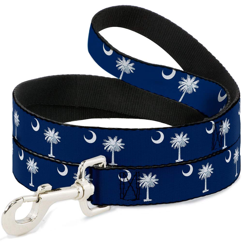 Buckle-Down Dog Leash South Carolina Flags 6 Feet Long 0.5 Inch Wide
