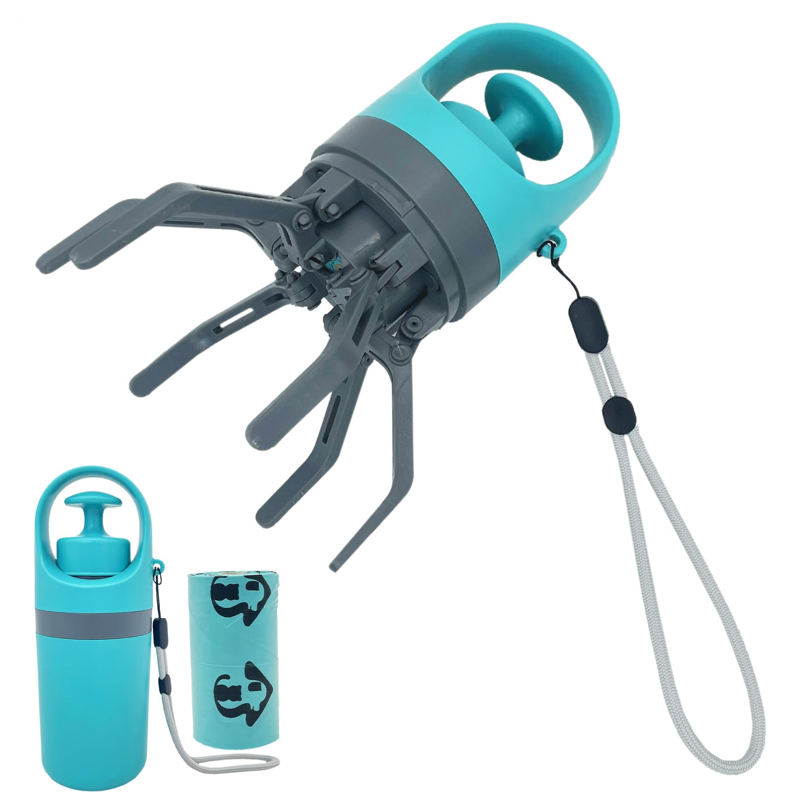Fhiny Portable Dog Poop Scooper, NoTouch Handheld Doggy Poop Scooper Sanitary Puppy Waste Picker with Bag Dispenser Convenient