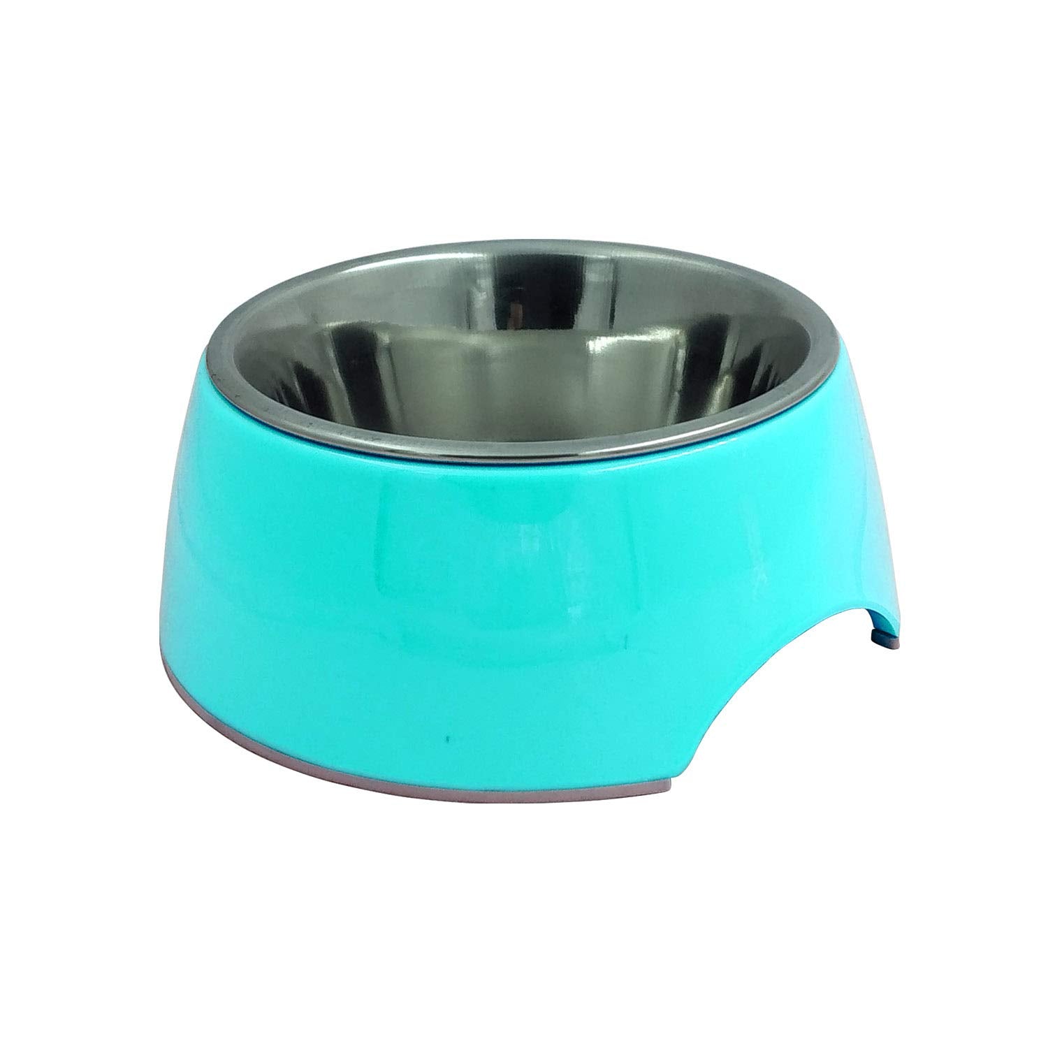 Jainsons Pet Products Stainless Steel And Melamine Anti Skid Bowls For Dogs And Cats (200Ml, Sky Blue)