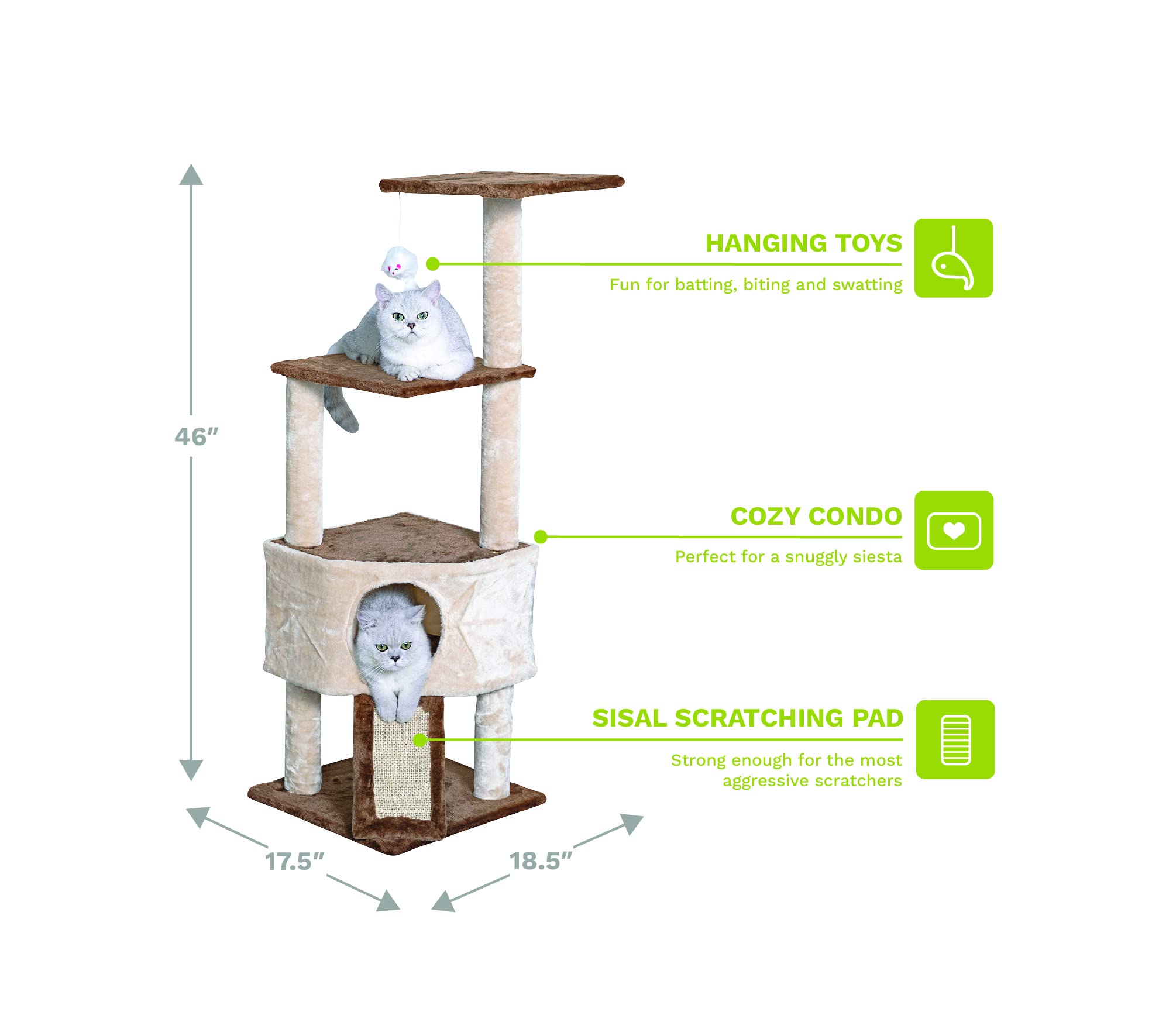 Go Pet Club F708 46 Kitten Tree,Beige