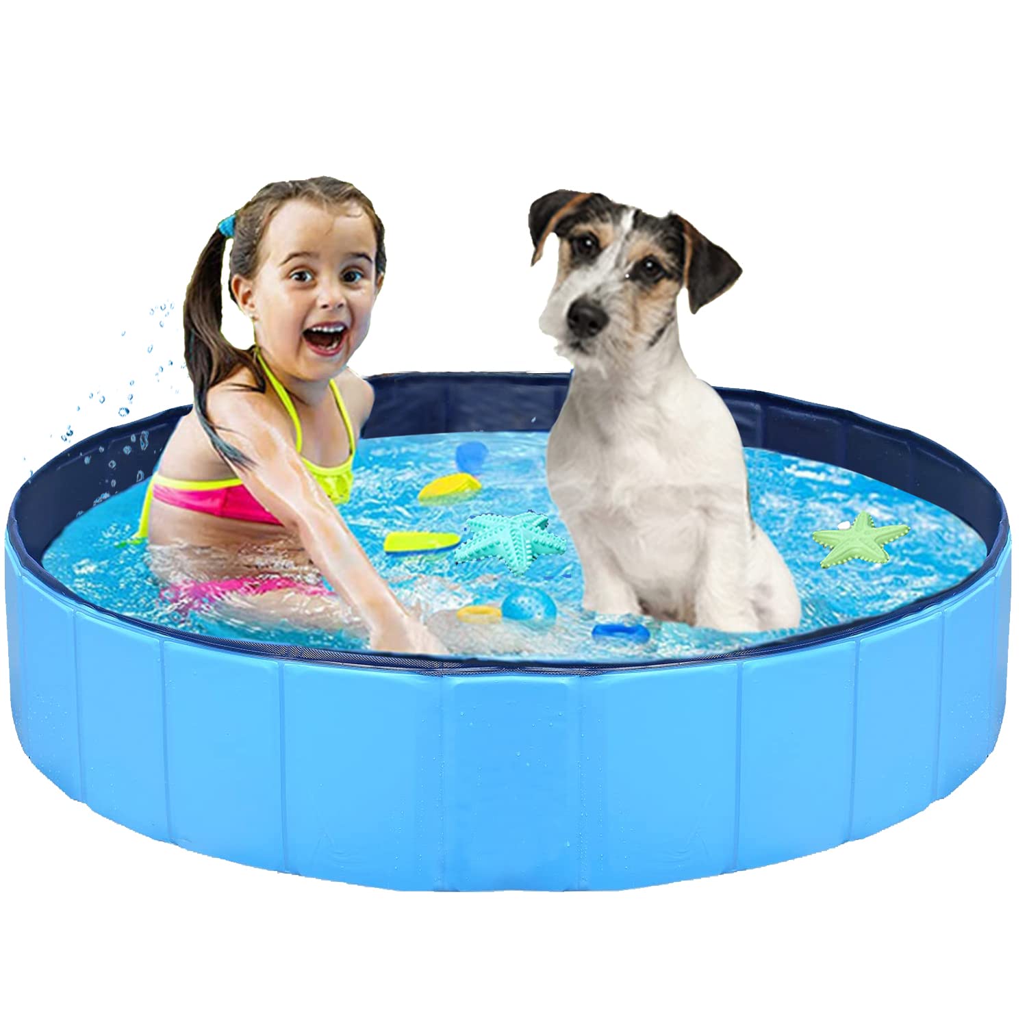 Lxiyu Upgraded Foldable Dog Pet Swimming Pool Plastic Children'S Padding Pool Bathtub Large Small Dogs Outdoor Leak-Proof Collap