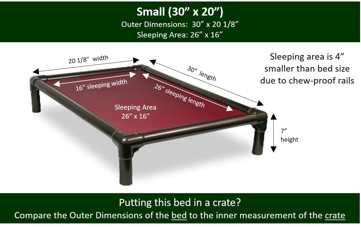 Kuranda Chewproof Dog Bed - Heavy Duty Vinyl, 30"x20", Small, Burgundy, Model 75-o2-1V-BU