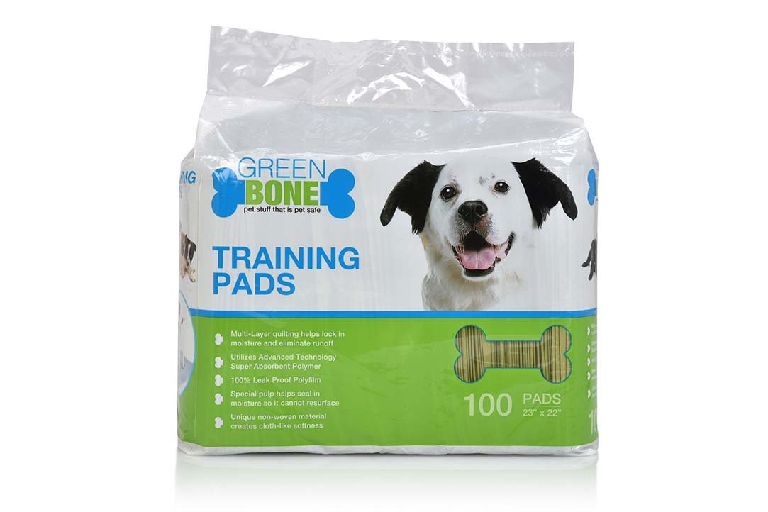 Greenbone Leak Proof Training Pads - 100 Count - Lemongrass Scent - Green Plastic