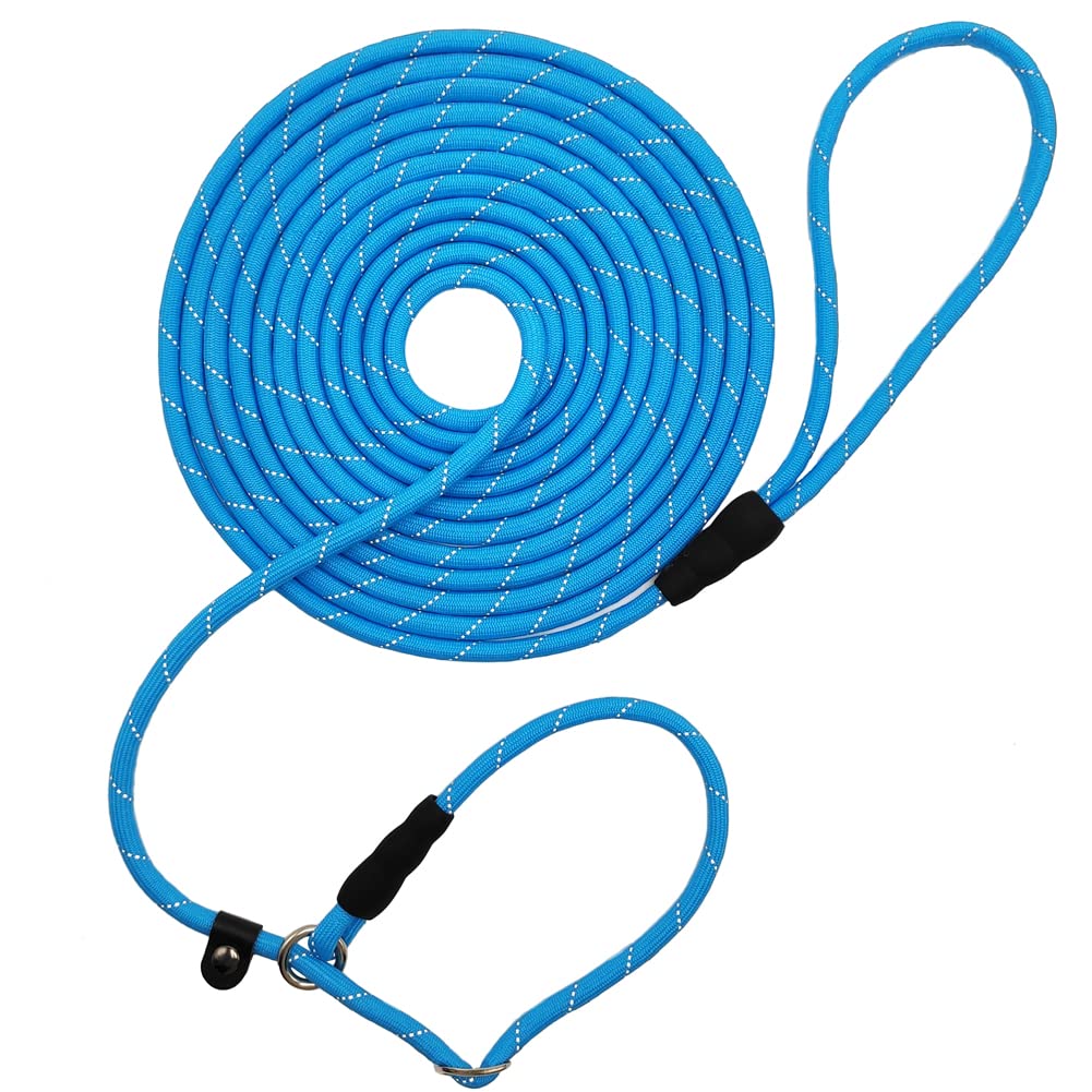 Btinesful 10Ft / 15Ft / 20Ft Anti-Choke Slip Lead Dog Leash, Reflective 1/3    Rope Leash Long Training Lead For Small Medium Do
