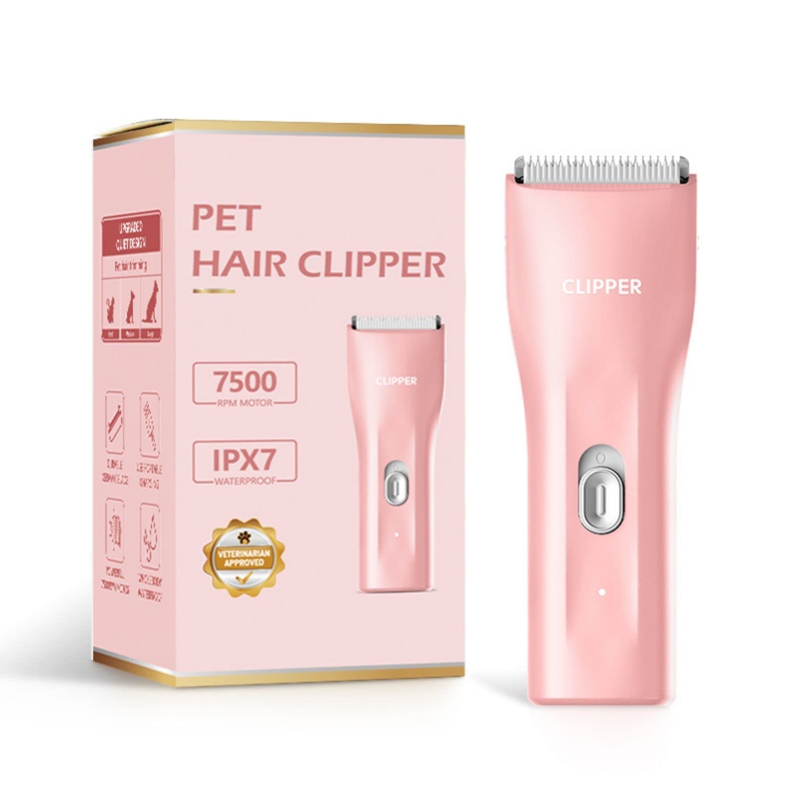 Dog Cat Home Hair Waterproof Clipper Portable Electric Usb Rechargeable Pet Grooming Tools Low Noise Shaver Cordless Trimmer For Small And Large Pets