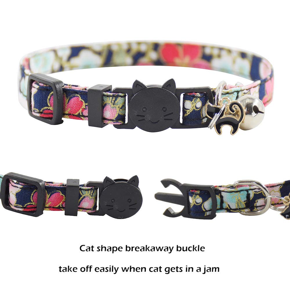 Bowtie Cat Collars Breakaway With Bell, Adjustable Cute Kitty Collars Safety Buckle Kitten Collar For Cat Puppy 7.5-11In (20)