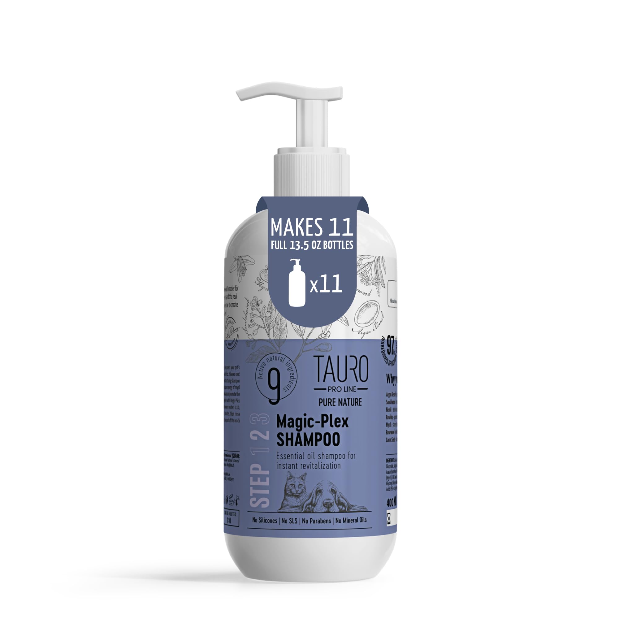 Tauro Pro Line Pure Nature Magic Plex Dogs And Cats Shampoo Instant Revitalization With Essential Oils For Shiny And Healthy Ski