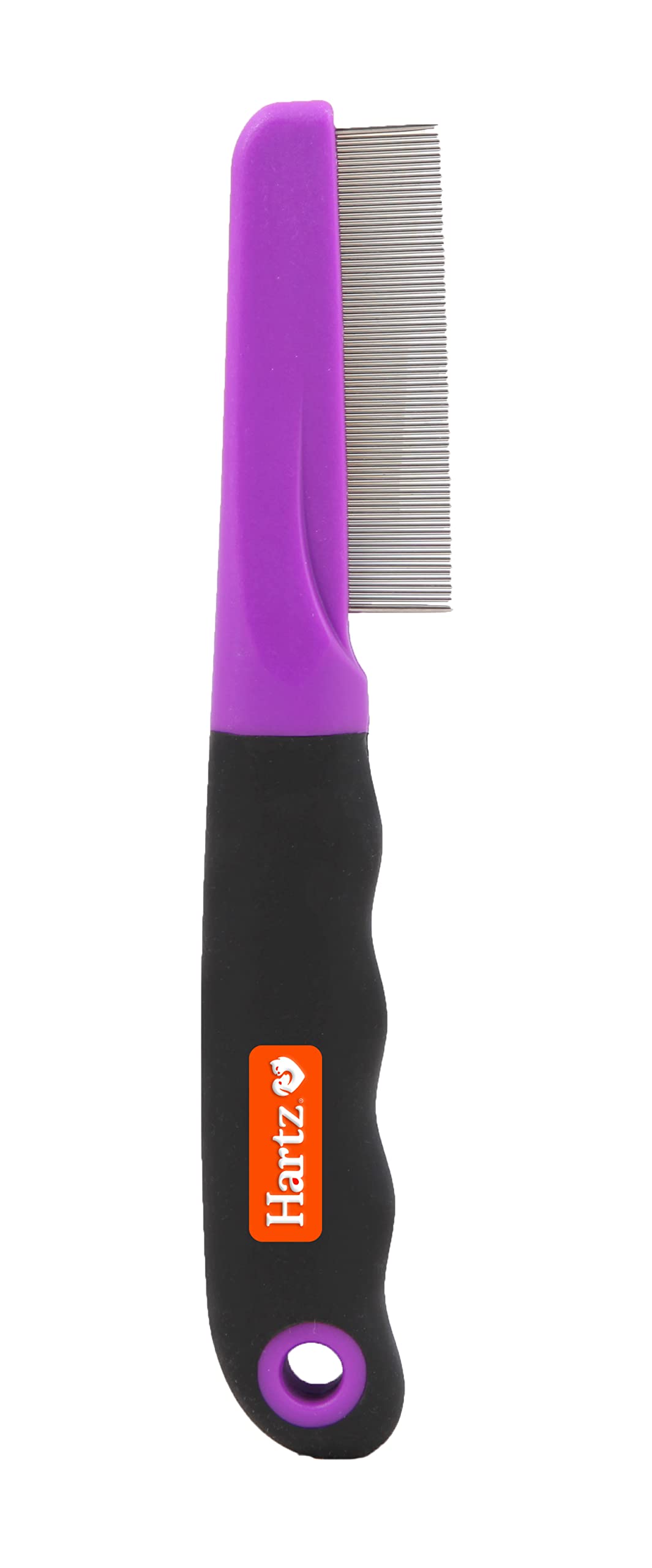 Hartz Flea Comb For Dogs And Cats, Fine-Toothed To Remove Fleas & Flea Eggs, Gentle Detangling Or Dematting Tool For Face & Paws, Metal, Black & Purple