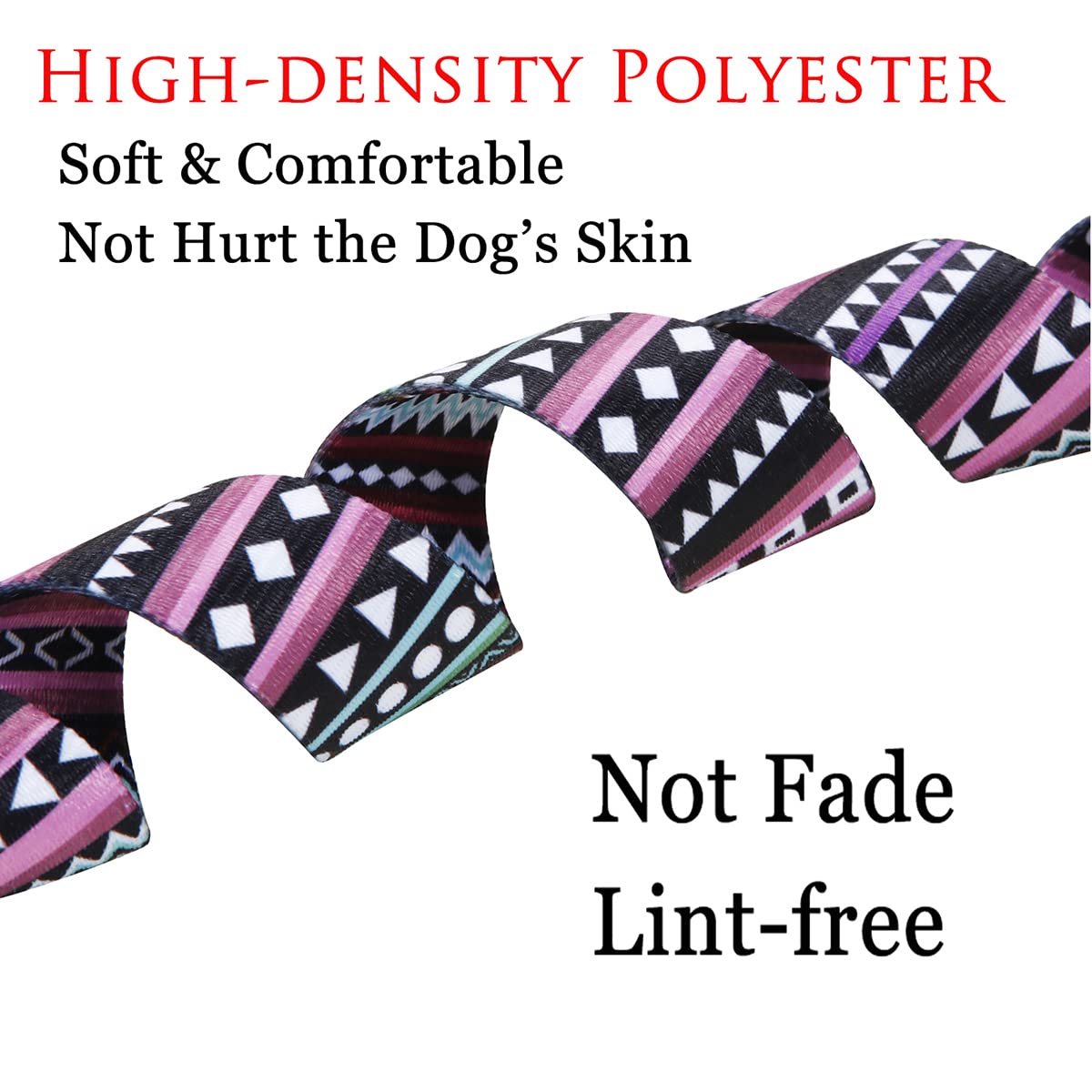 Mihqy Dog Collar With Bohemia Floral Tribal Geometric Patterns - Soft Ethnic Style Collar Adjustable For Small Medium Large Dogs(Bohemian Purple,S)