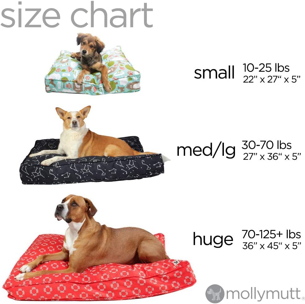 Molly Mutt Medium To Large Dog Bed Cover - Landslide Print - Measures 27”X36”X5’’ - 100% Cotton - Durable - Breathable - Sustainable - Machine Washable Dog Bed Cover
