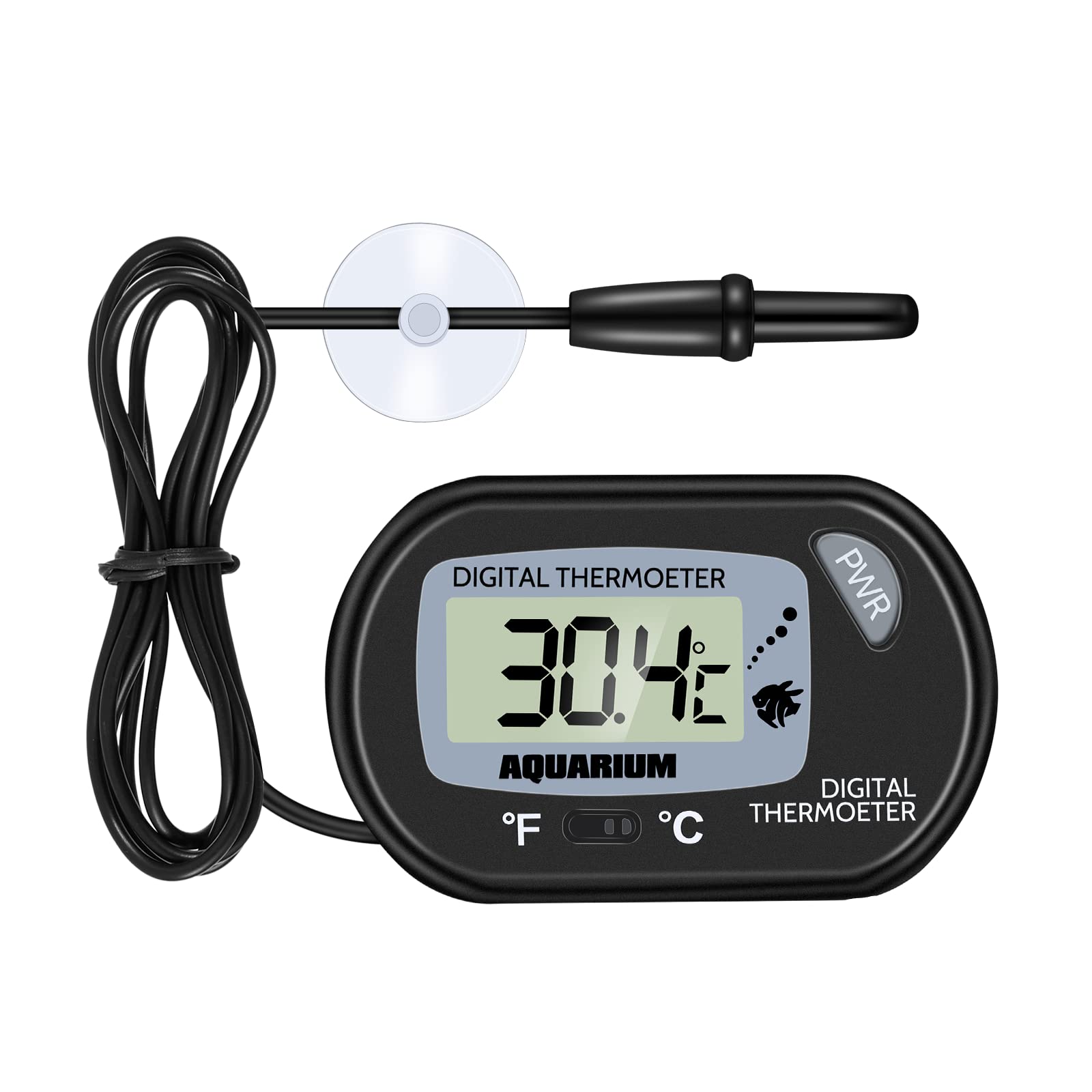 Zacro Digital Aquarium Thermometer, Fish Tank Thermometer, Water Thermometer With Large Lcd Display, Reptile Thermometer For Fis