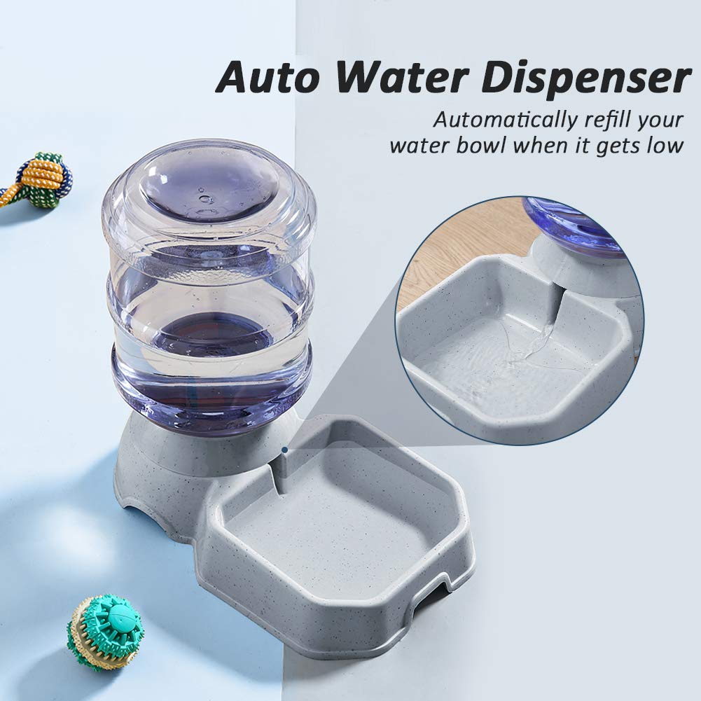 Pet Feeder and Water Food Dispenser Automatic for Dogs Cats, 100% BPA-Free, Gravity Refill, Easily Clean, Self Feeding for Small