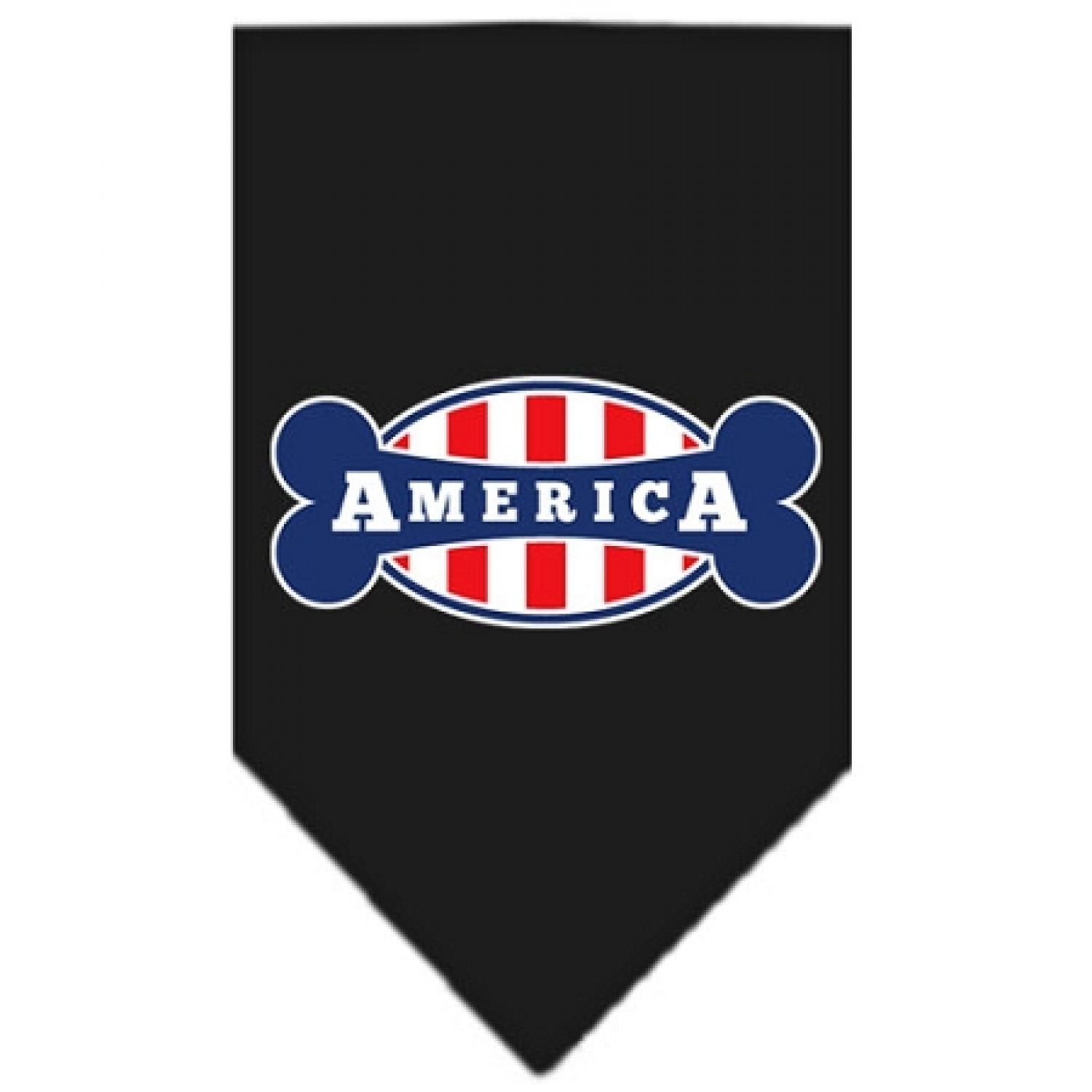 Mirage Pet Products Bonely in America Screen Print Bandana Black, Small