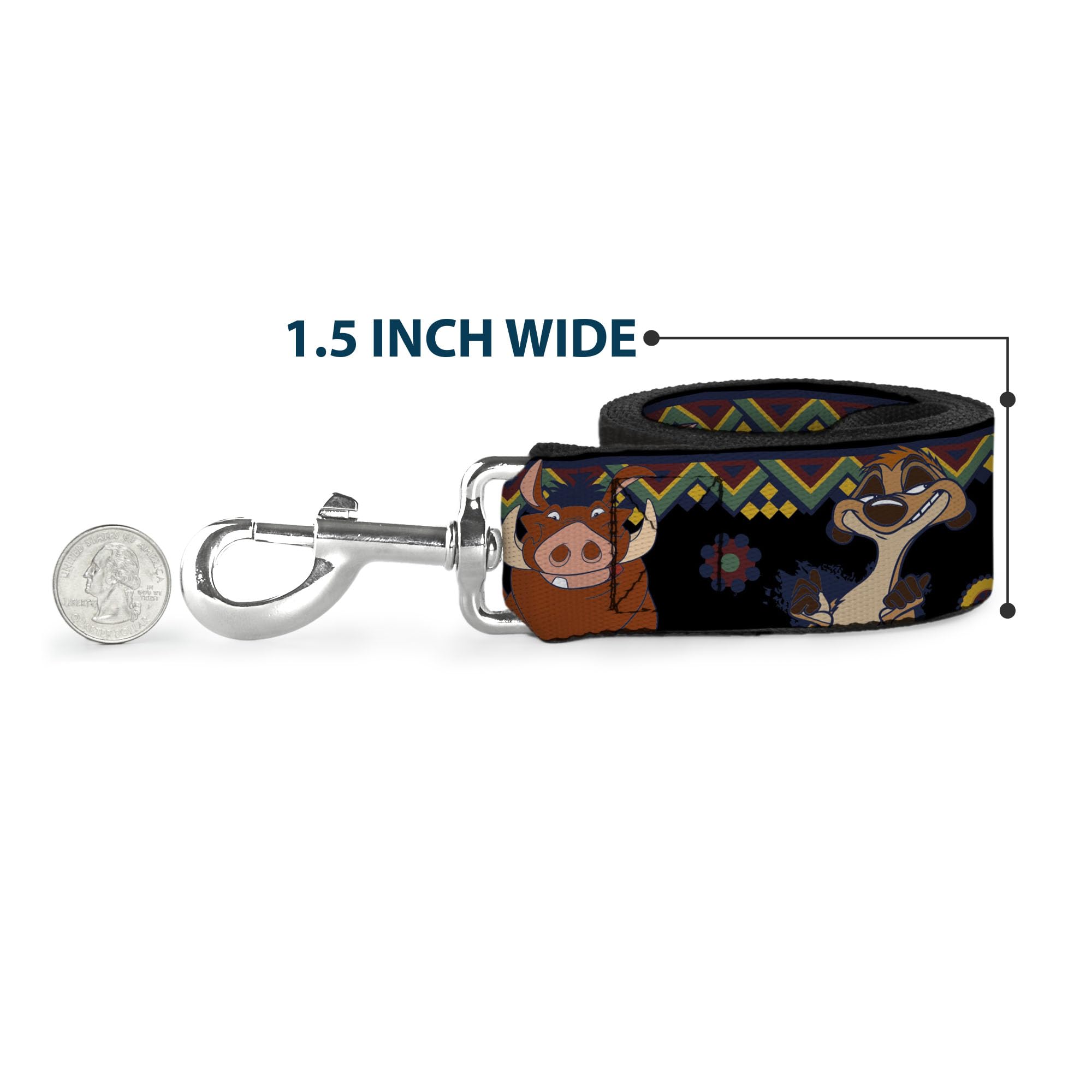 Buckle-Down Pet Leash - Elsa the Snow Queen Poses/Snowflakes LET IT GO Blues/White - 6 Feet Long - 1.5 Wide