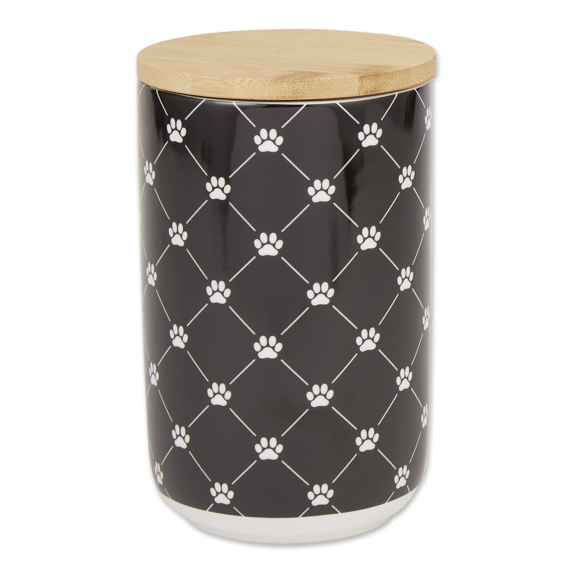 DII Black Trellis Paw Ceramic Treat Canister