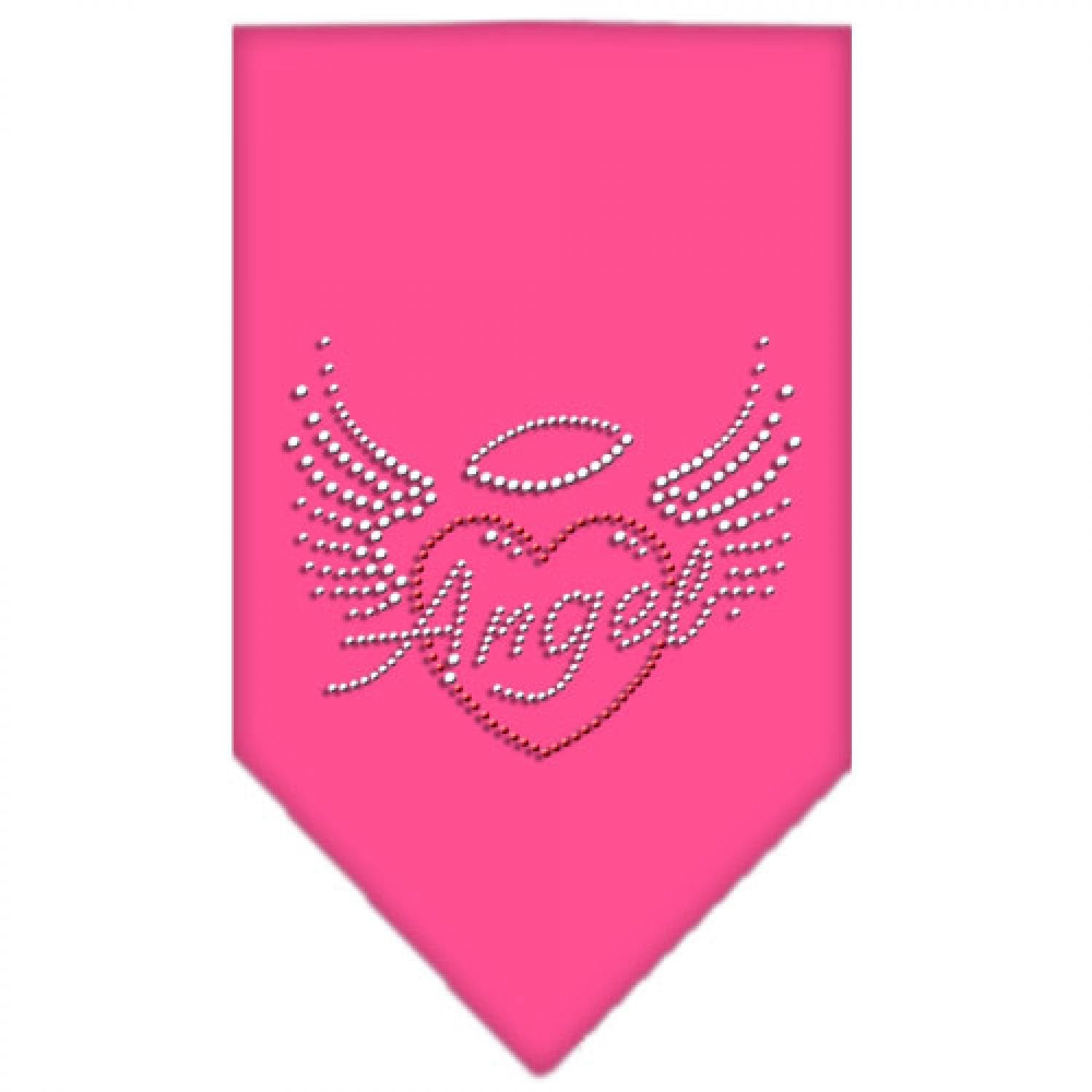 Mirage Pet Products Angel Heart Rhinestone Bandana Bright Pink, Small