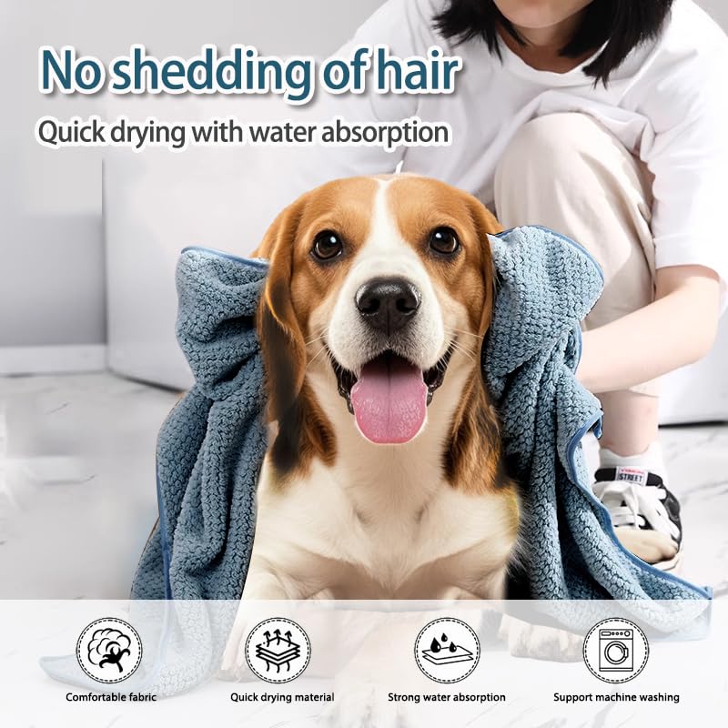 Nvnan Microfiber Dog Towels - 40X24 Inch, Super Absorbent & Quick - Drying, Soft Pet Grooming Towel For Small & Medium Dogs & Ca