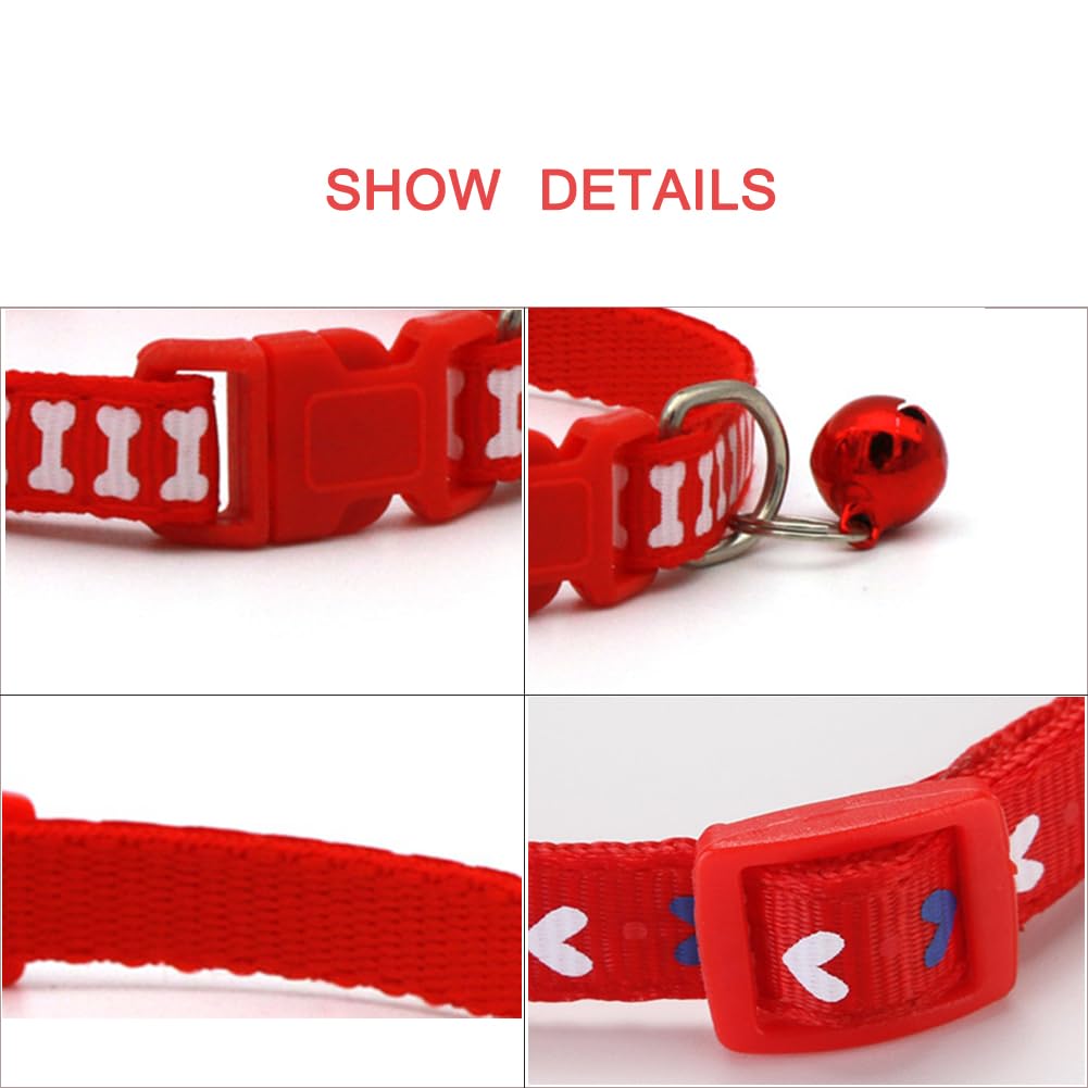 Blue Xxs Dog Collar With Bell, 2-Pack Basic & Bone Cat Collars With Bells Puppy Collar Boy For Xxs Xs Small Tiny Pet Dogs Male K