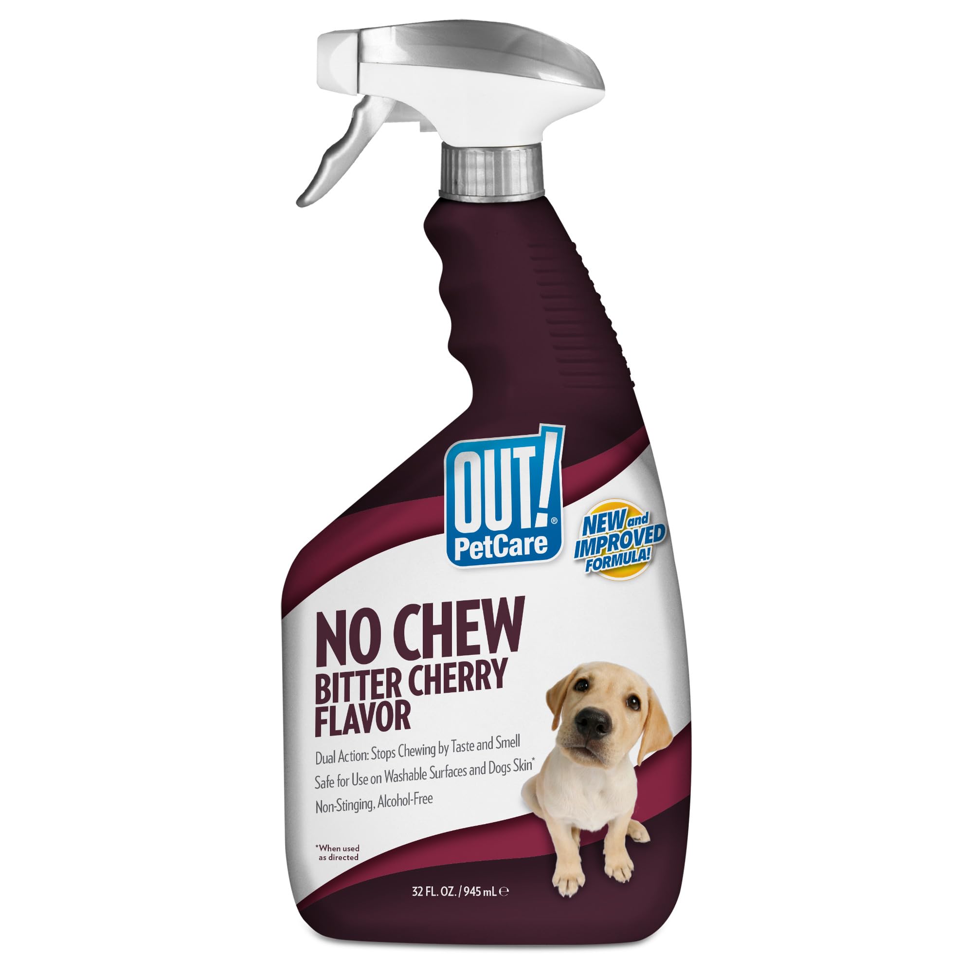 OUT! PetCare No Chew Bitter Cherry Flavor Deterrent, Puppy Training, No Chew Spray for Dogs, Dog Training To Discourage Licking 
