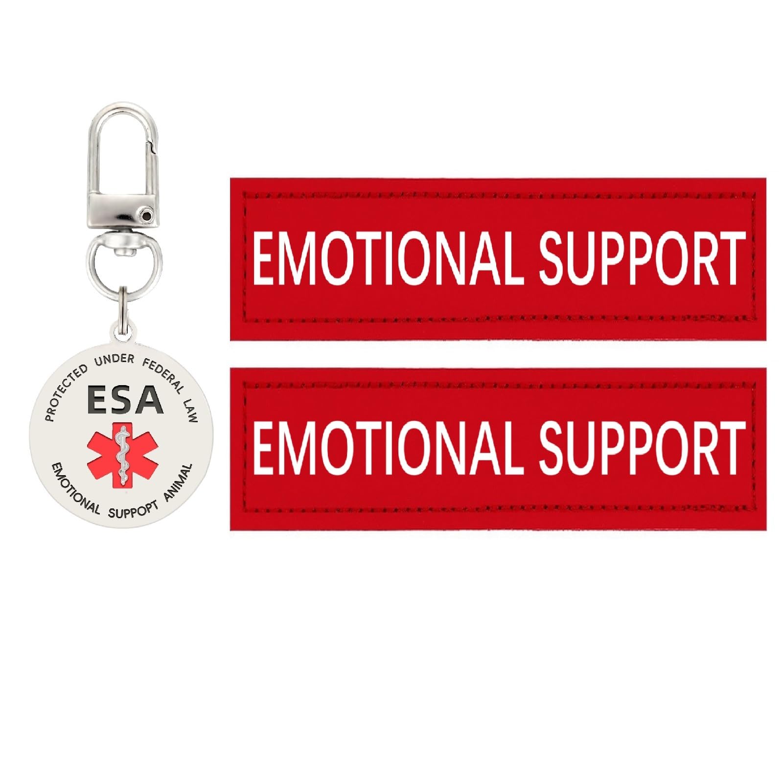 Mydeeryoo Emotional Support Dog Patches 2 Pcs, Esa Id Tag Easily Attach To Dog Collar, Harness (Xsmall)