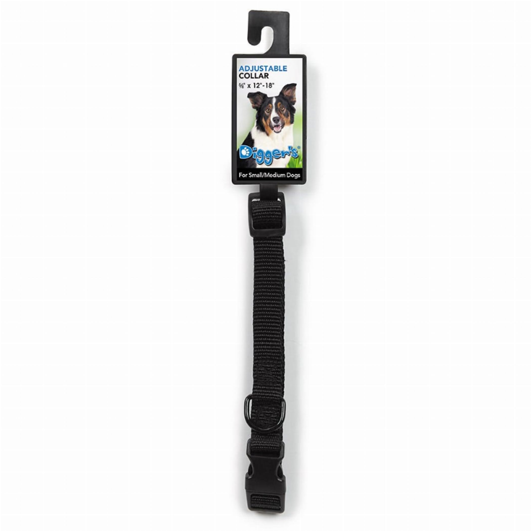 Dog Adjustable Collar 1 x 18 - 26 Nylon Black