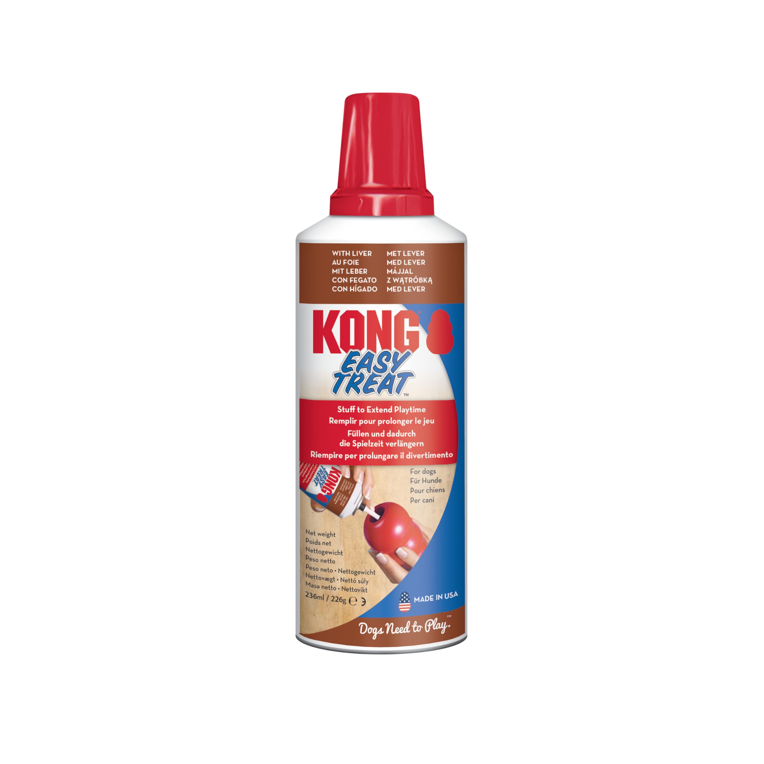 KONG - Easy Treat - Dog Treat Paste - Liver - 8 Ounce (Best Used Classic Rubber Toys)