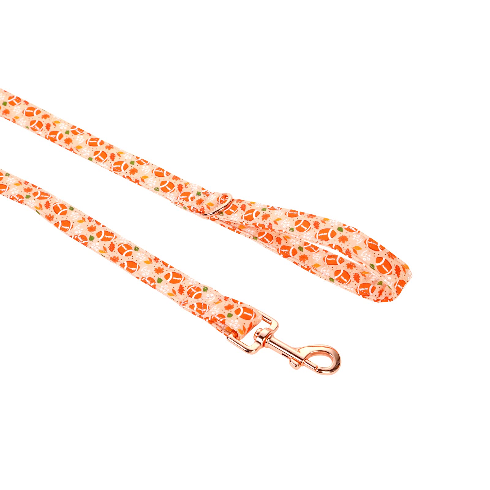 Babole Pet Fall Dog Leashes - Durable Handmade With Soft Handle, Manual Length 135Cm Matching Orange Maple Leaf Football Collars