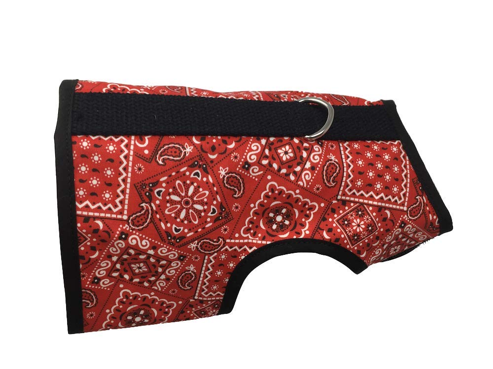 Kitty Holster Cat Harness - Cat Walking Harness, Secure & Comfortable, Ultra-Strong Hook-And-Loop, Soft Breathable Cotton, Made In Usa - Red Bandana, Xs