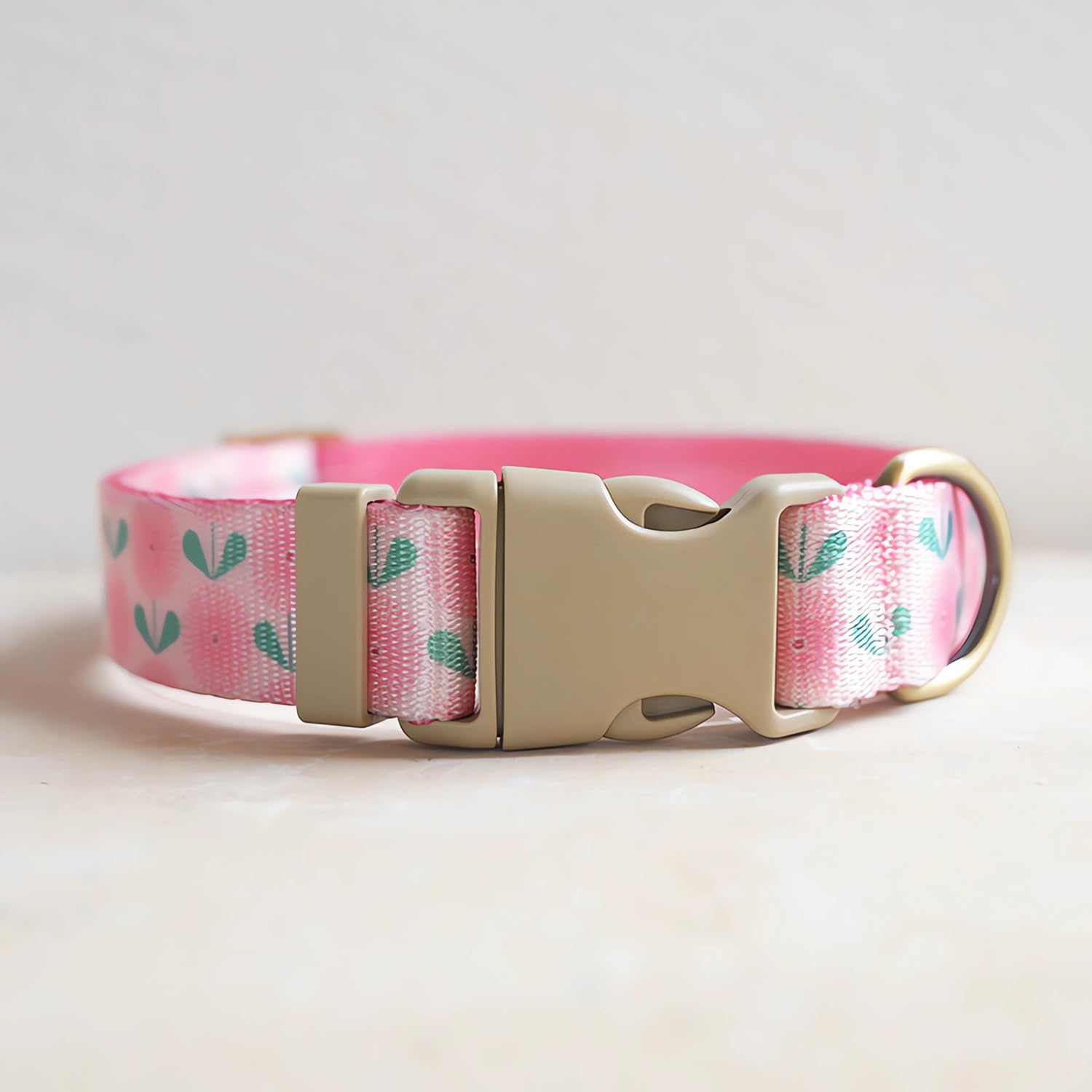 Yudote Designer Dog Collar In Floral Pattern Cute Dog Collars For Small Medium Large Dogs And Puppy (Pink Dandelion,M)