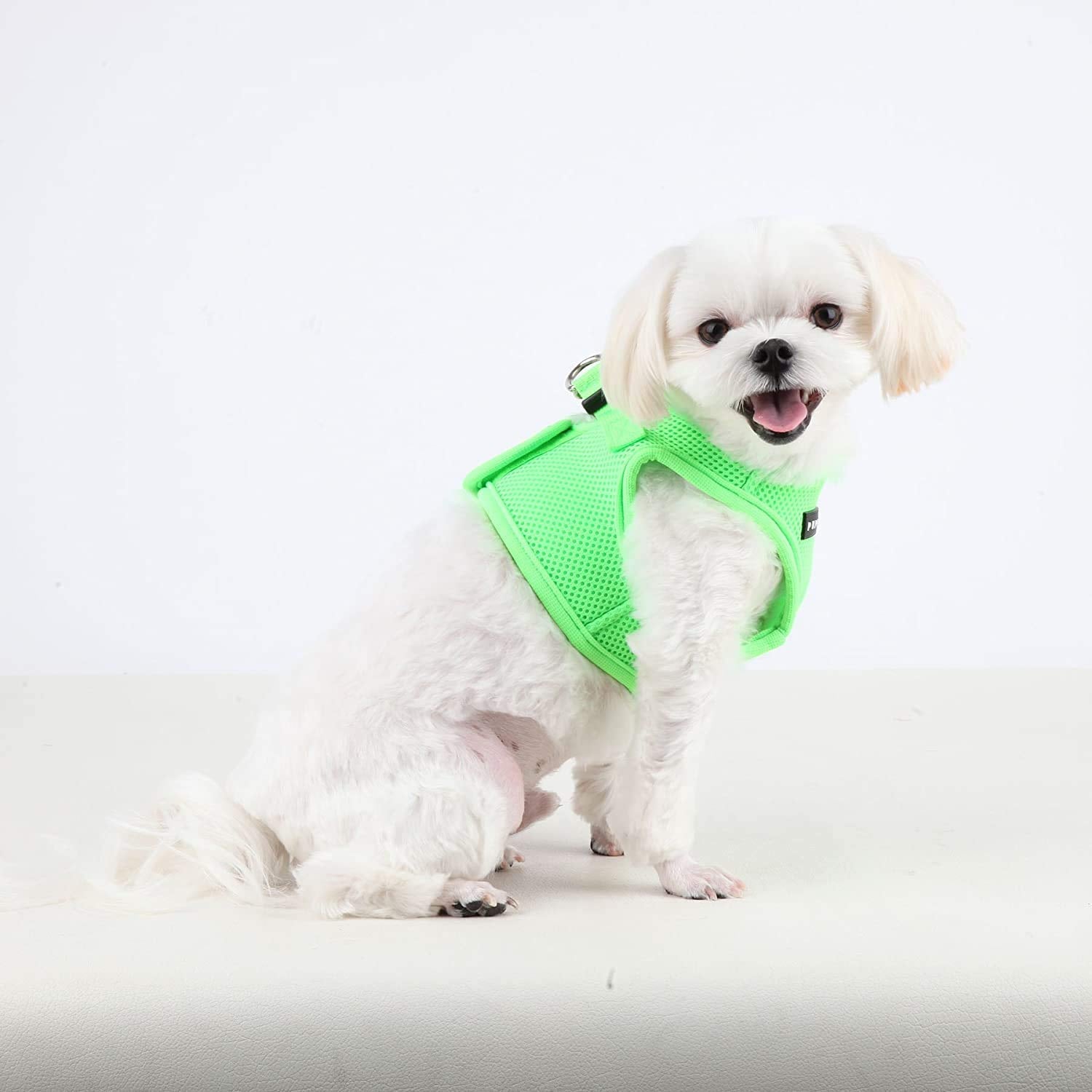 Puppia Neon Soft Vest Harness Step-in No Choke No Pull Walking Training for Small and Medium Dog, Green, Small