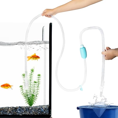 TERAPUMP BPA-Free XL Gravel Cleaner 120'' Aquarium Water Changer with Clips, Suction Cup, Flow Managing Clip, Quick & Easy Assem