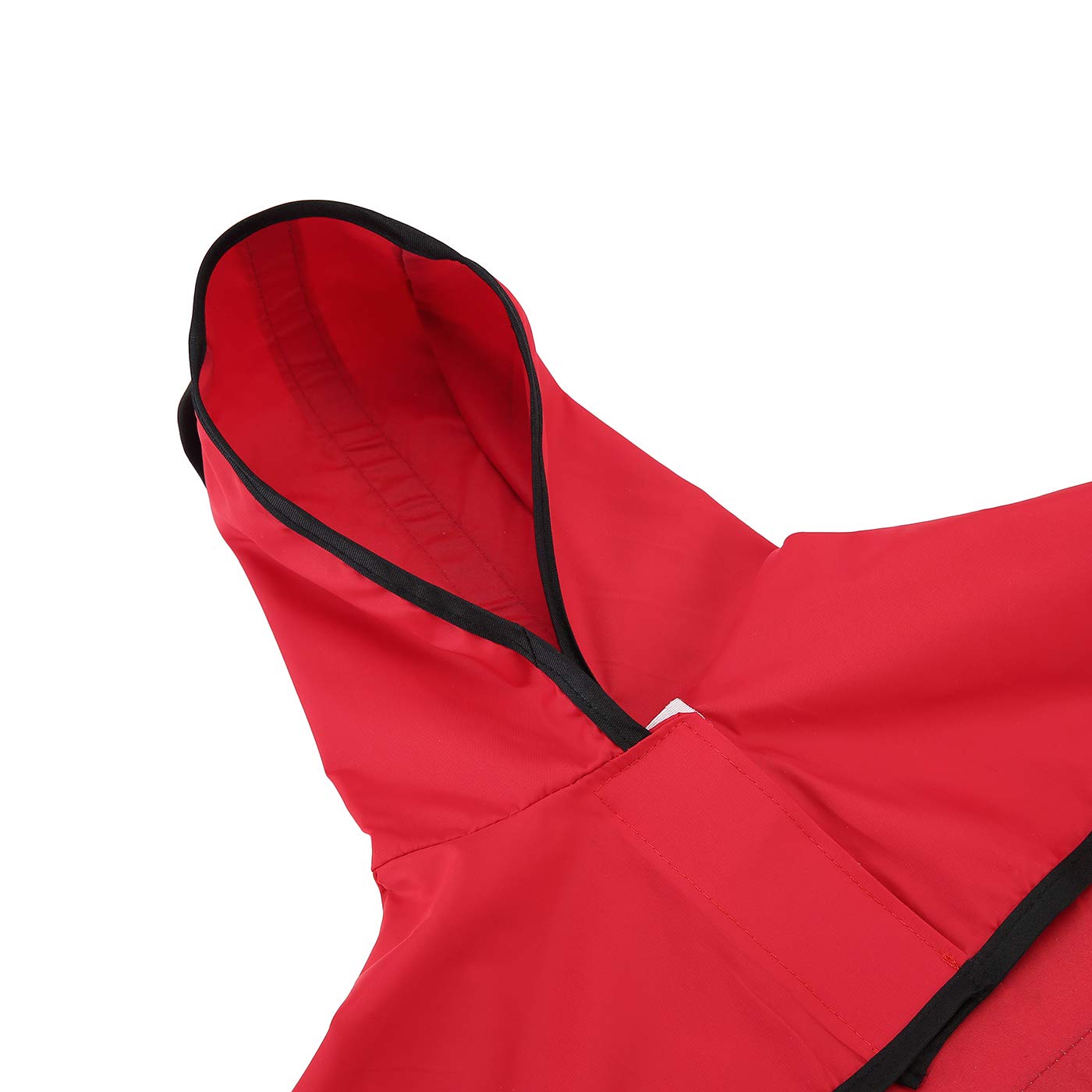 Hde Dog Raincoat Hooded Slicker Poncho For Small To X-Large Dogs And Puppies Red - L