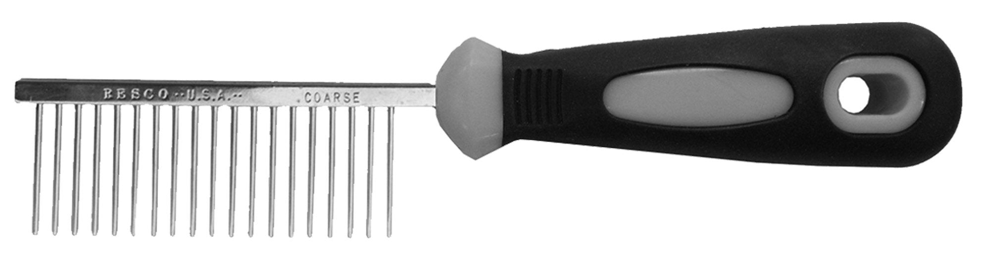 Resco Professional Anti-Static Dog, Cat, Pet Comb For Grooming, Steel Pins, Coarse Tooth Spacing