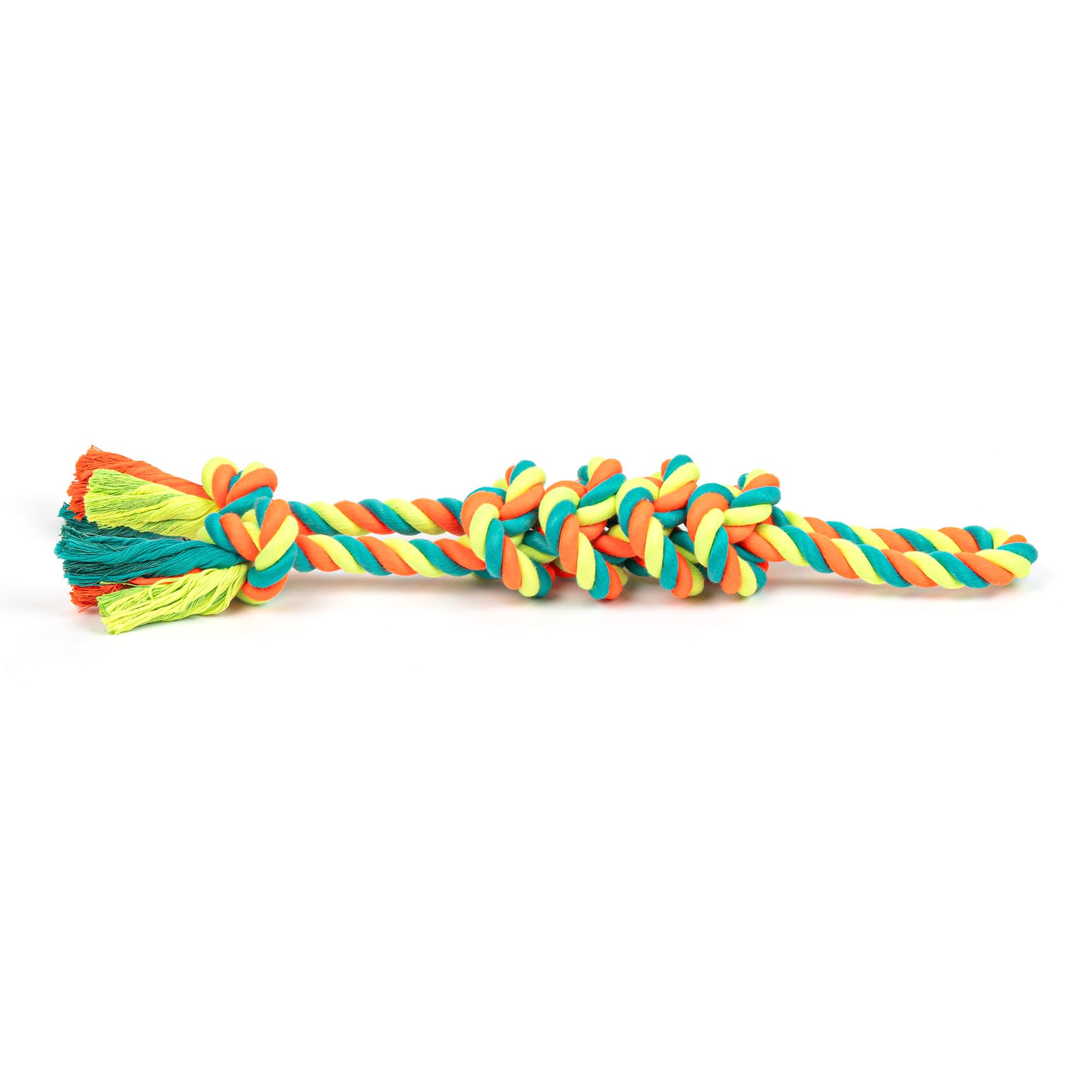 Heads Up For Tails Huft Tuggables Rope Dog Toy  Green & Neon