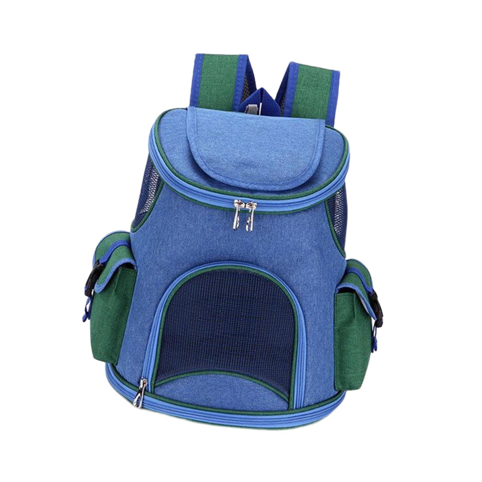 MYADDICTION Pet Carrier Backpack Adjustable Strap Pet Travel Bag for Camping Outdoor Dog Dark Blue 14lb