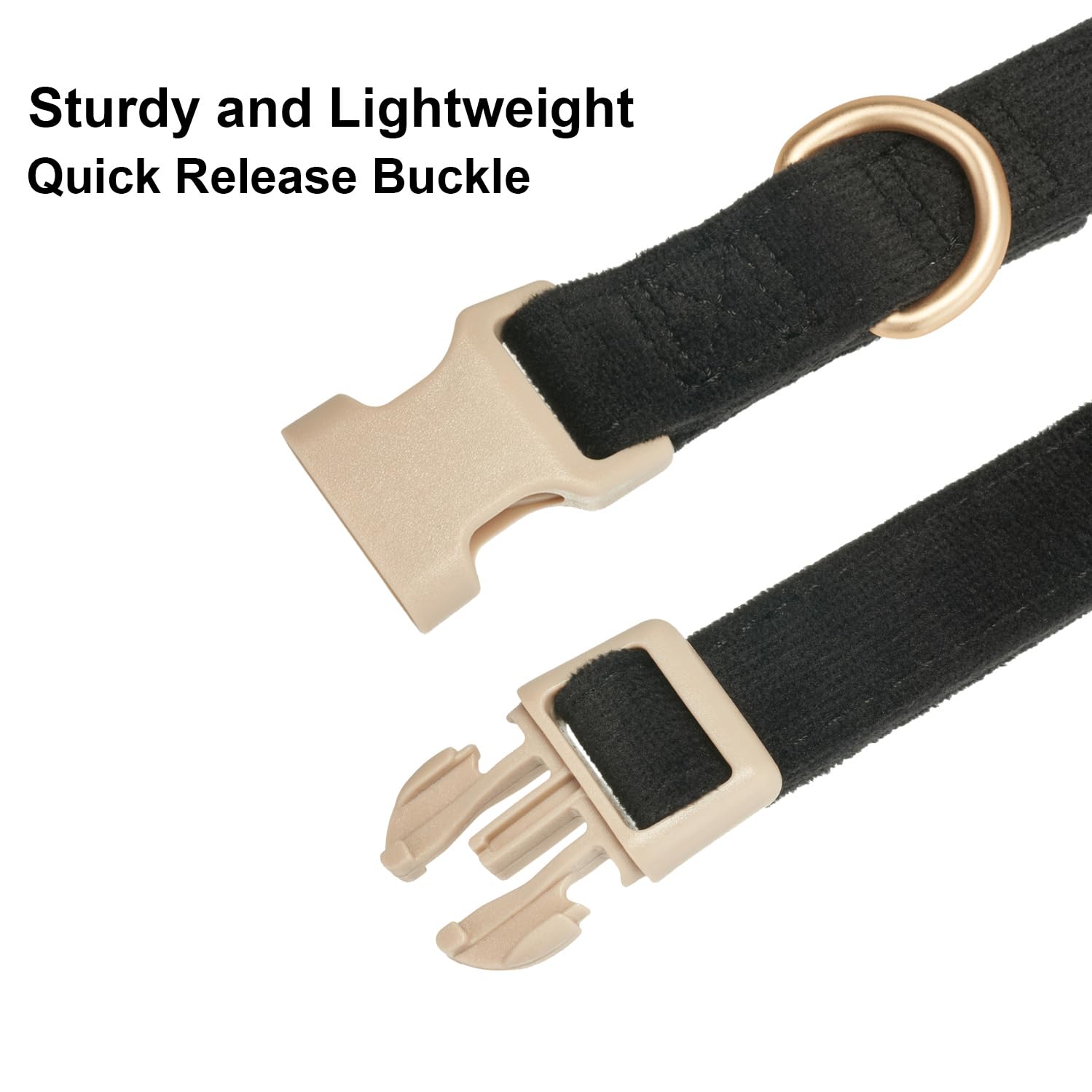Yudote Soft Cotton Dog Collar Adjustable Corduroy Dog Collars For Small Medium Large Dogs(Black,Small)