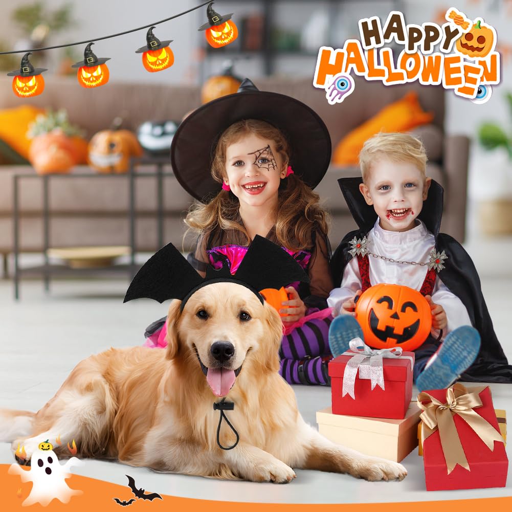 Vivifying Halloween Dog Bat Wing Headband 1 Pack – Adjustable Halloween Costume Accessories For Medium And Large Dogs, Cute Pet Headwear For Parties, Photos And Holiday Celebrations (Black)