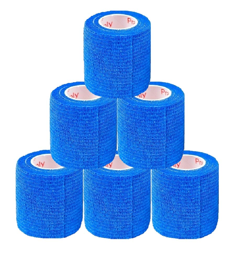 Prairie Horse Supply Vet Wrap Tape Bulk, Self Adherent Wrap Tape Stick Bandage, Grip Roll 2 Inches Wide x 15 Feet Long 6 Rolls -