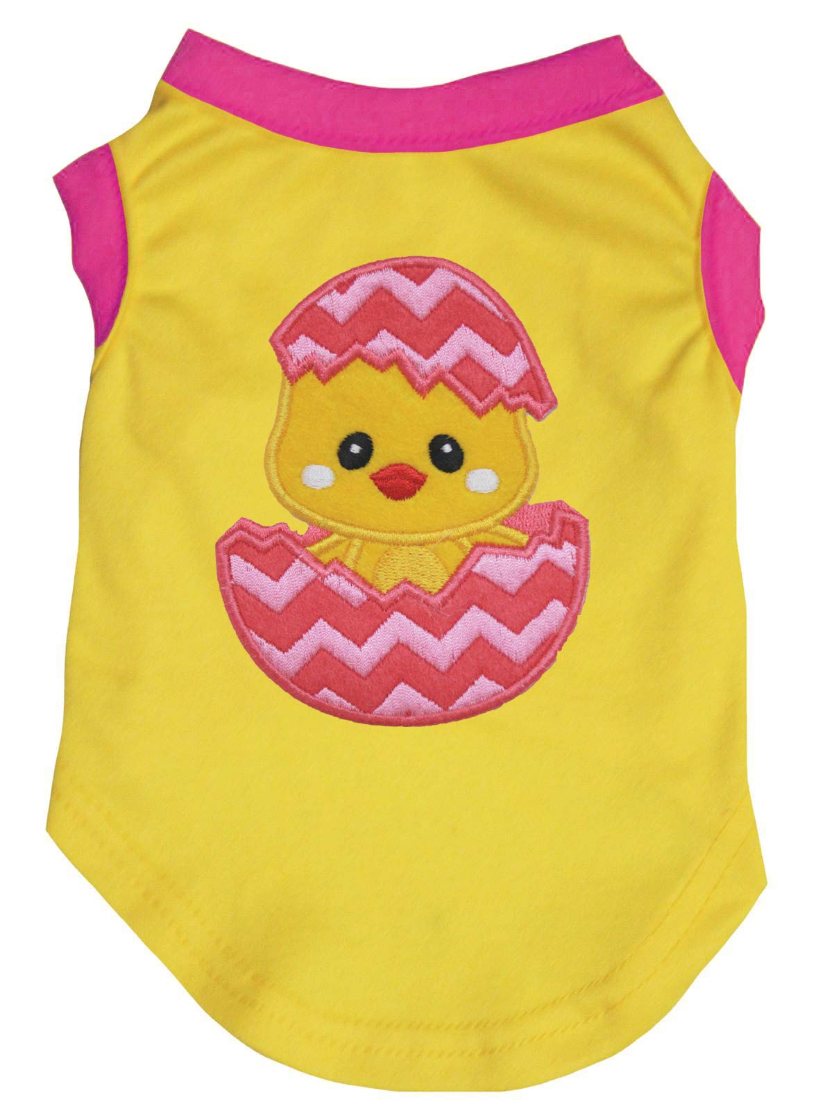 Petitebella Chick Egg Puppy Dog Shirt (Yellow/Hot Pink, Small)